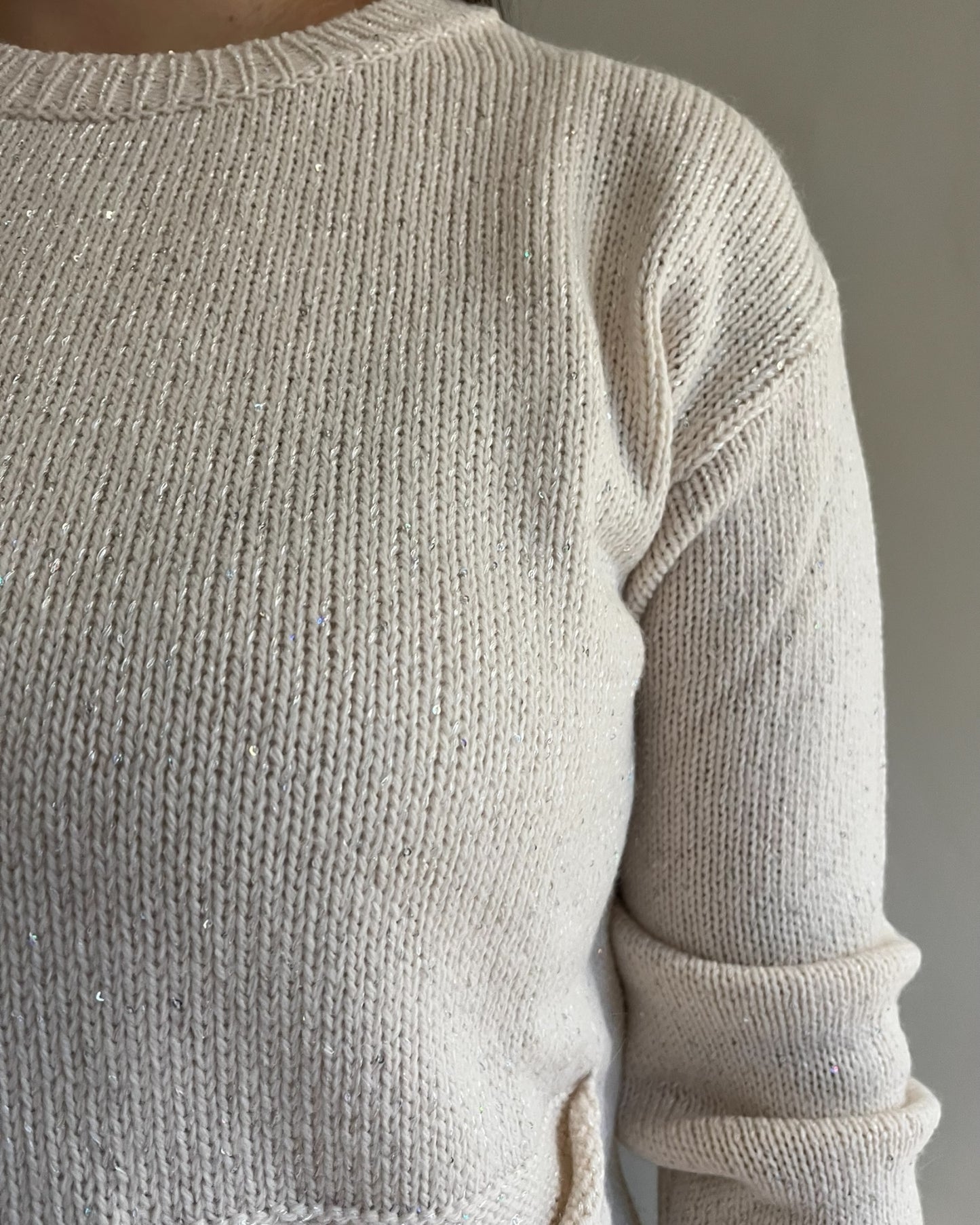 Maglia girocollo mini paillettes con taschino art. 10401 SUERTE