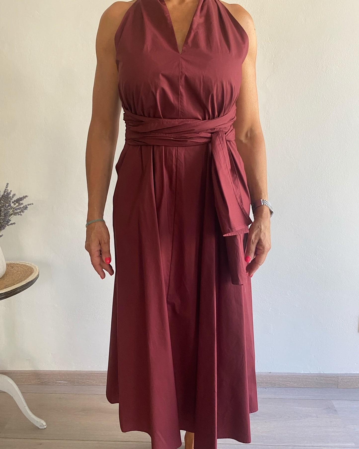 Abito con scollo America in tela di cotone art. S23XBE BEATRIX SANDRO FERRONE