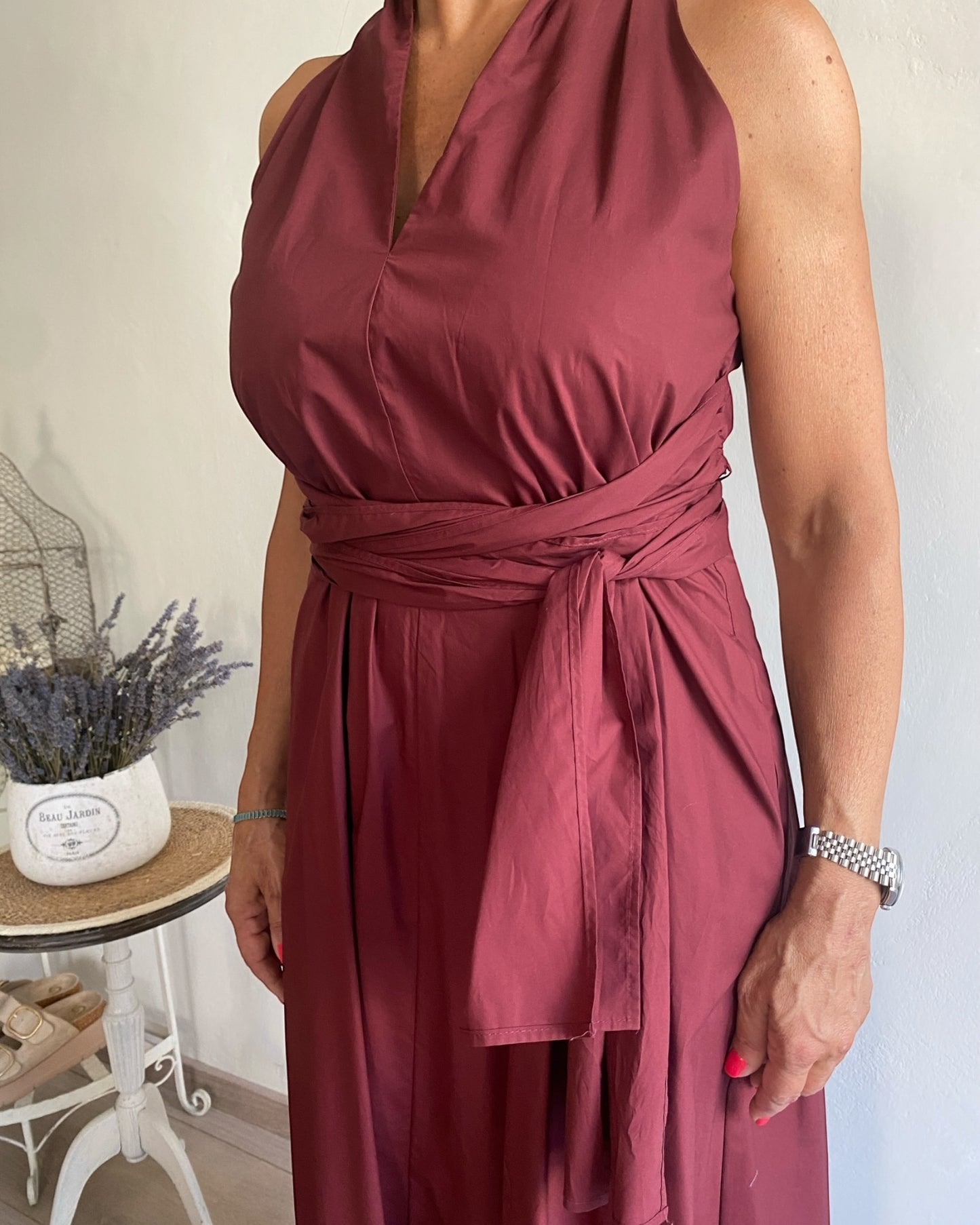 Abito con scollo America in tela di cotone art. S23XBE BEATRIX SANDRO FERRONE