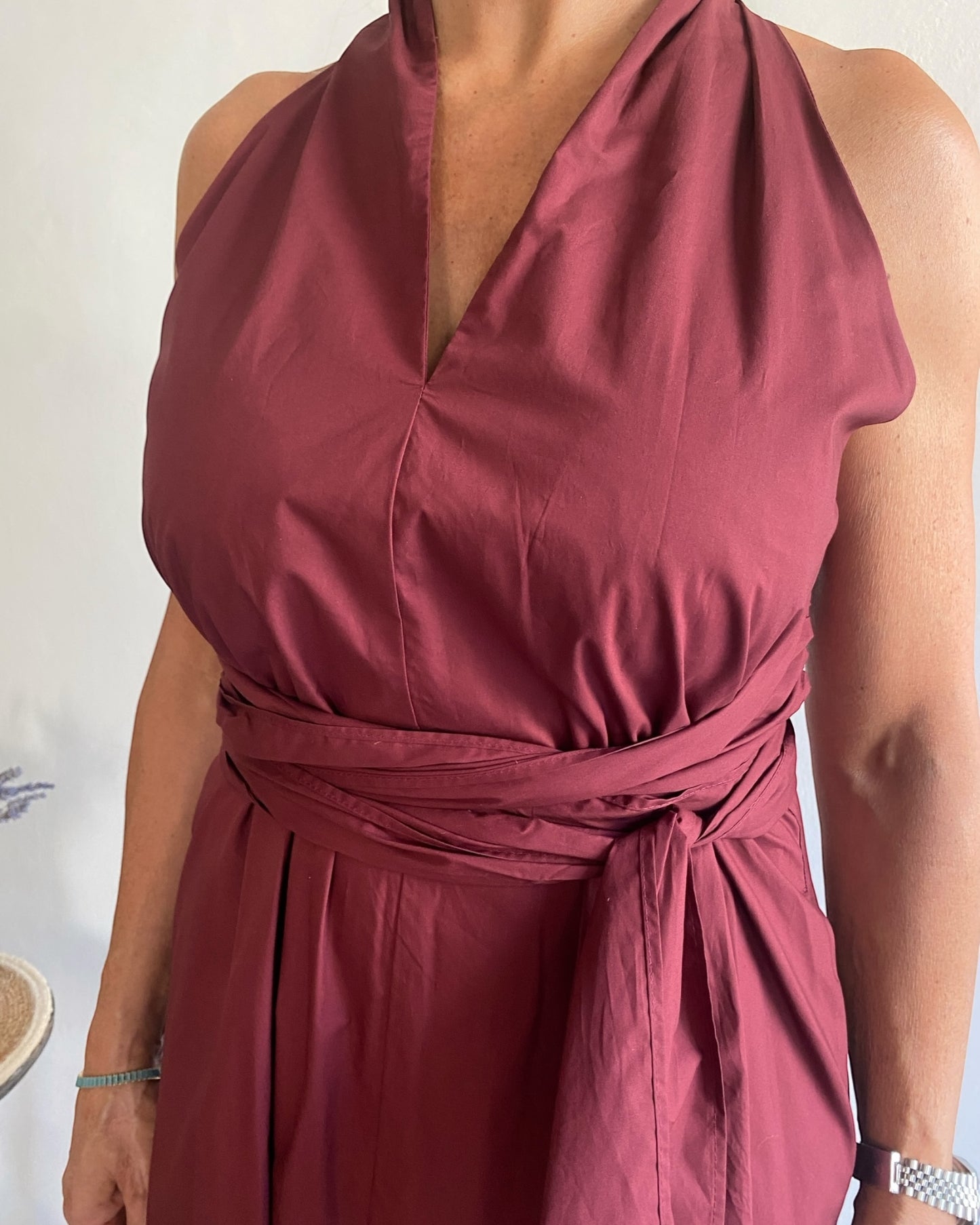 Abito con scollo America in tela di cotone art. S23XBE BEATRIX SANDRO FERRONE