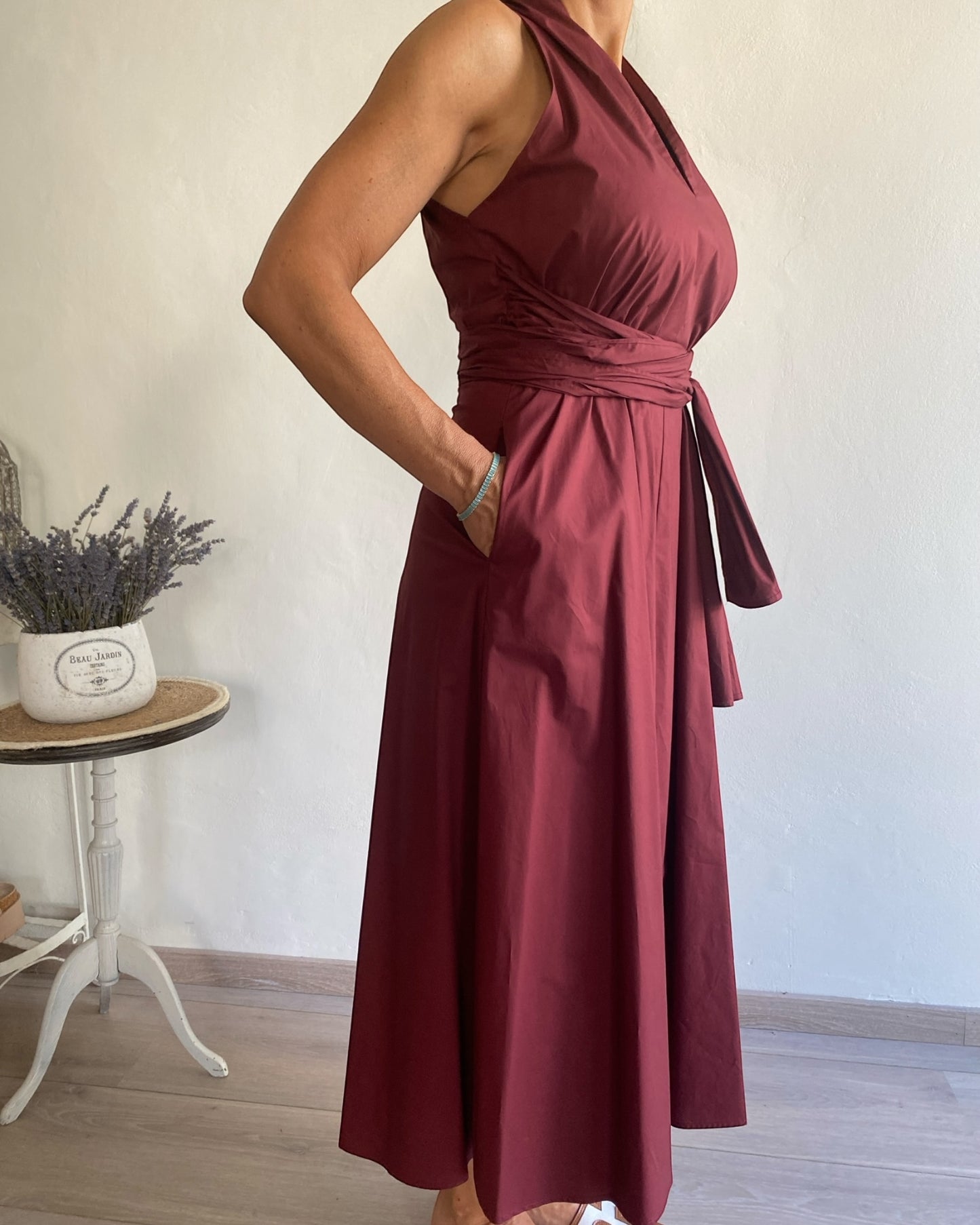 Abito con scollo America in tela di cotone art. S23XBE BEATRIX SANDRO FERRONE