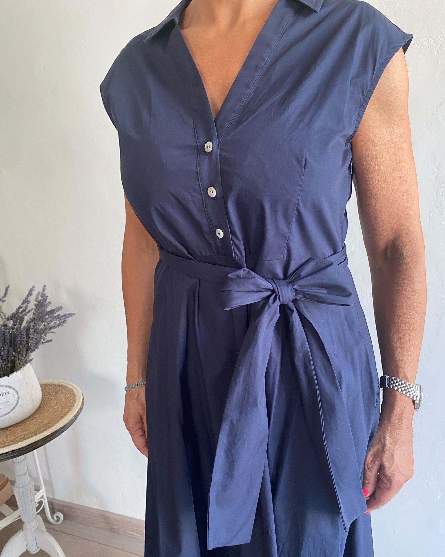Abito con scollo camicia fondo asimmetrico art. S14XBE BEATRIZ SANDRO FERRONE