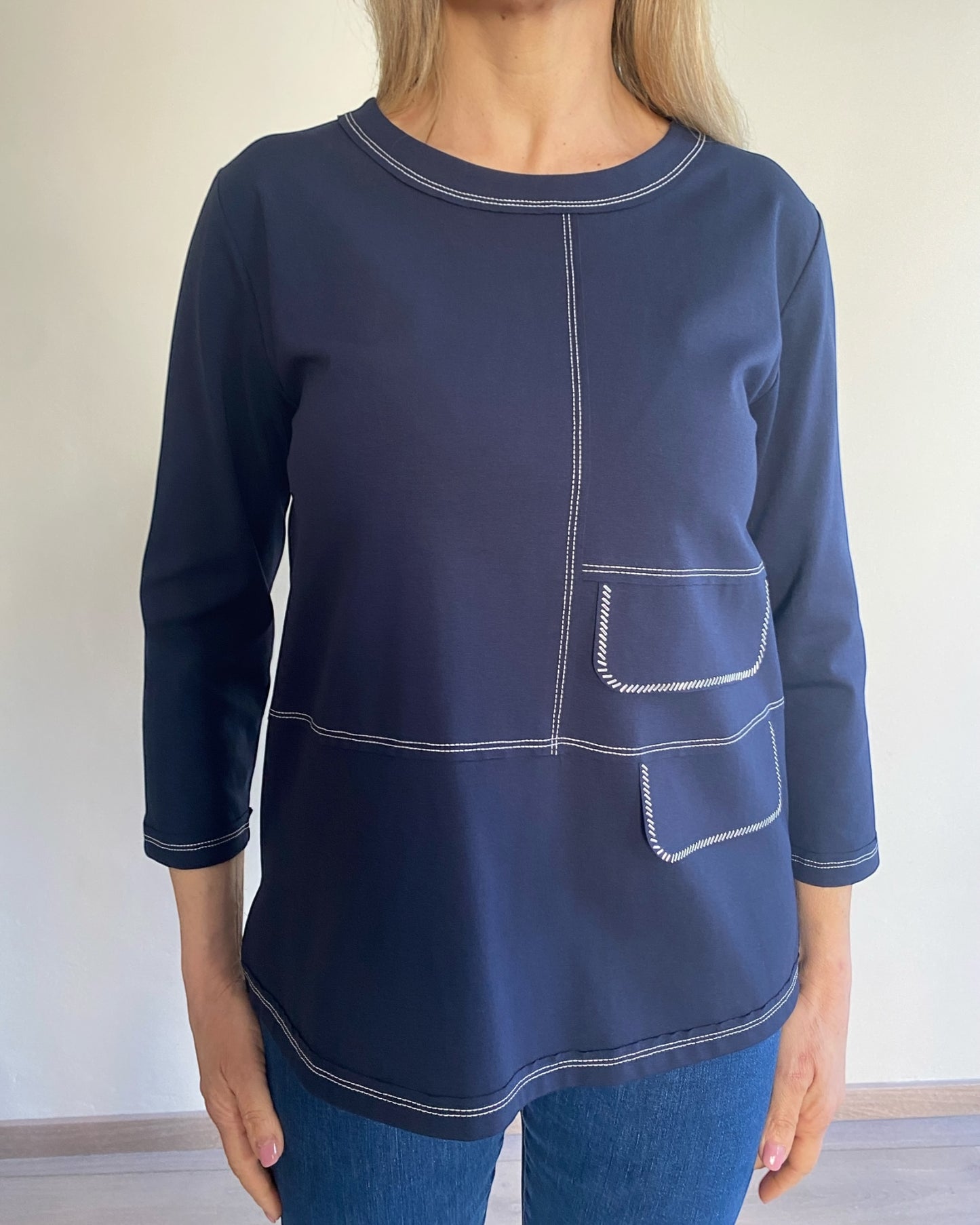 Maglia cuciture a vista art. 10525 CARLA FERRONI