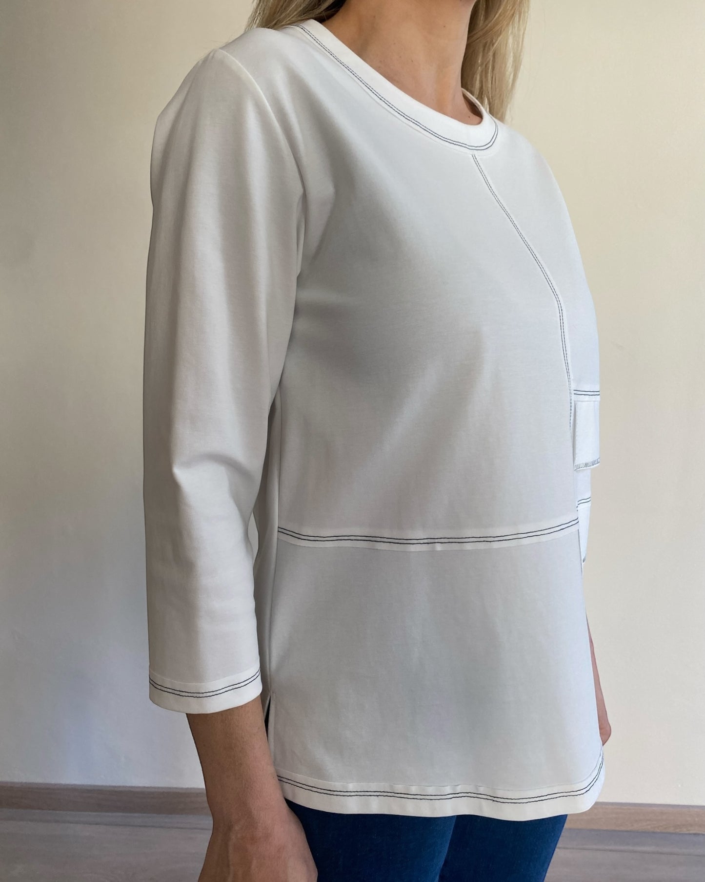 Maglia cuciture a vista art. 10525 CARLA FERRONI