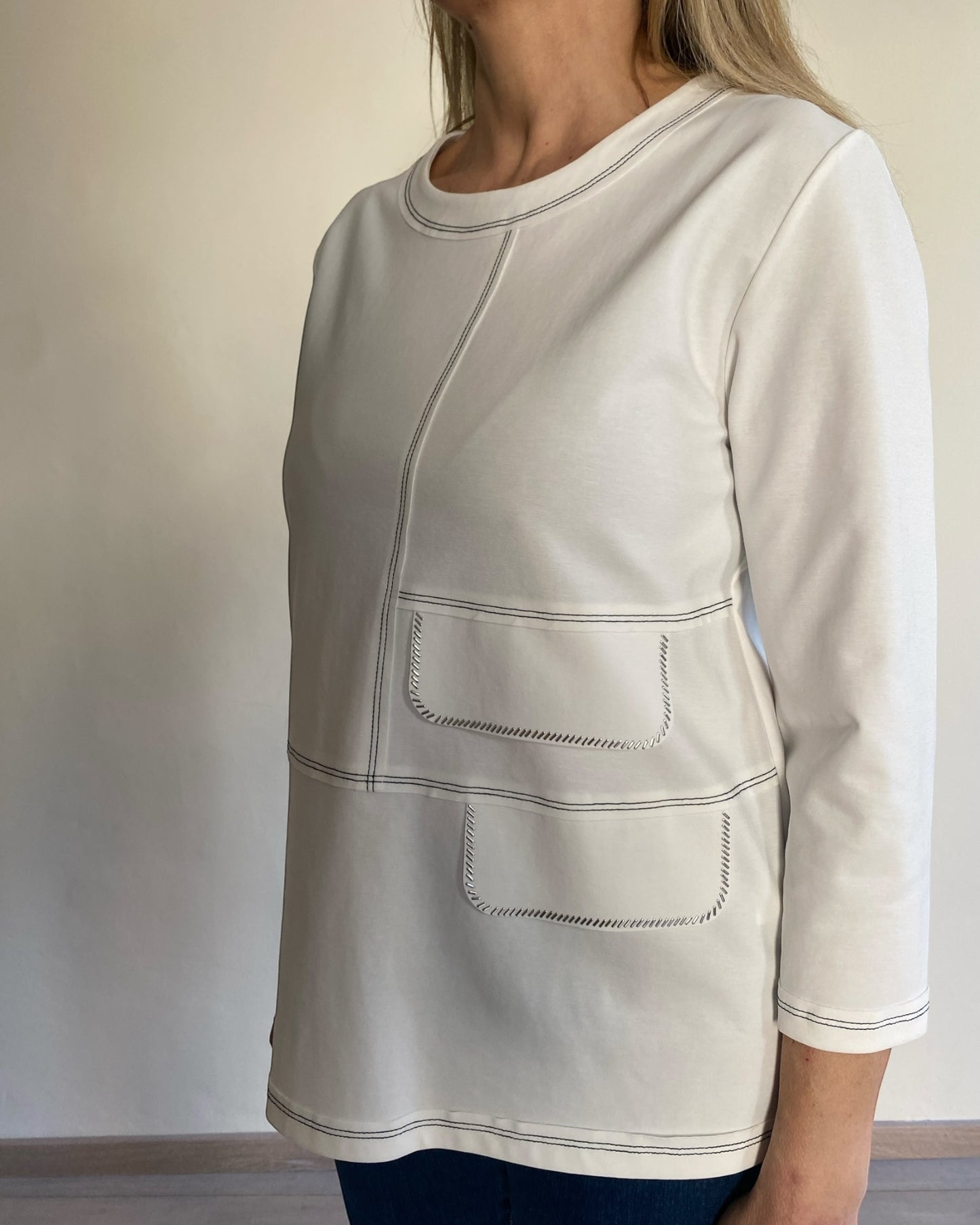 Maglia cuciture a vista art. 10525 CARLA FERRONI