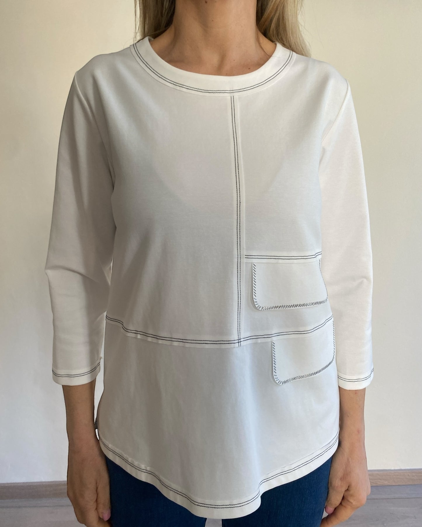 Maglia cuciture a vista art. 10525 CARLA FERRONI