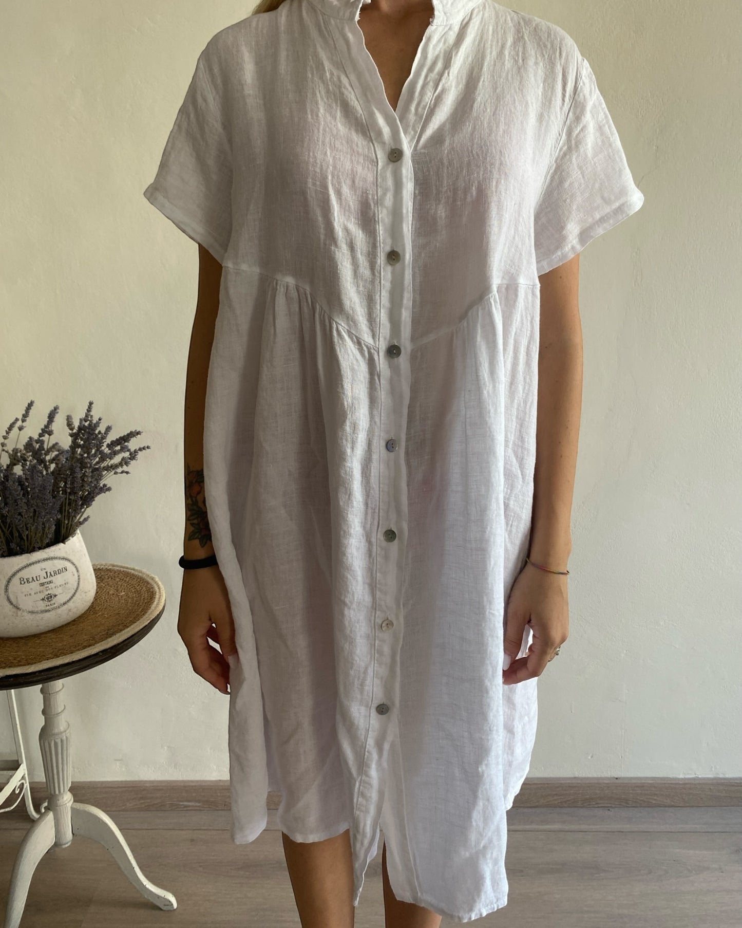 Abito lino collo coreana art. 5067 CHEAP&CHIC