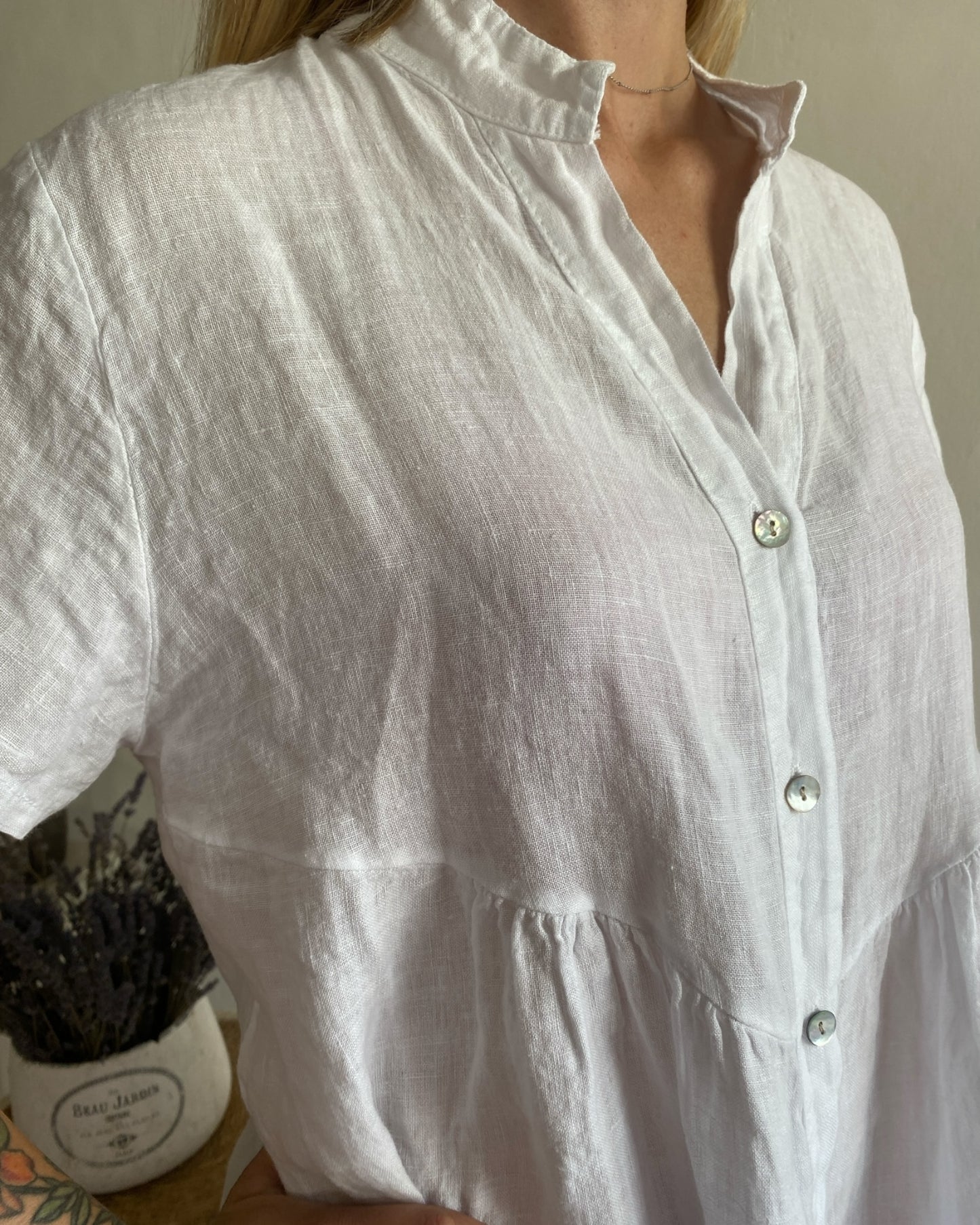 Abito lino collo coreana art. 5067 CHEAP&CHIC
