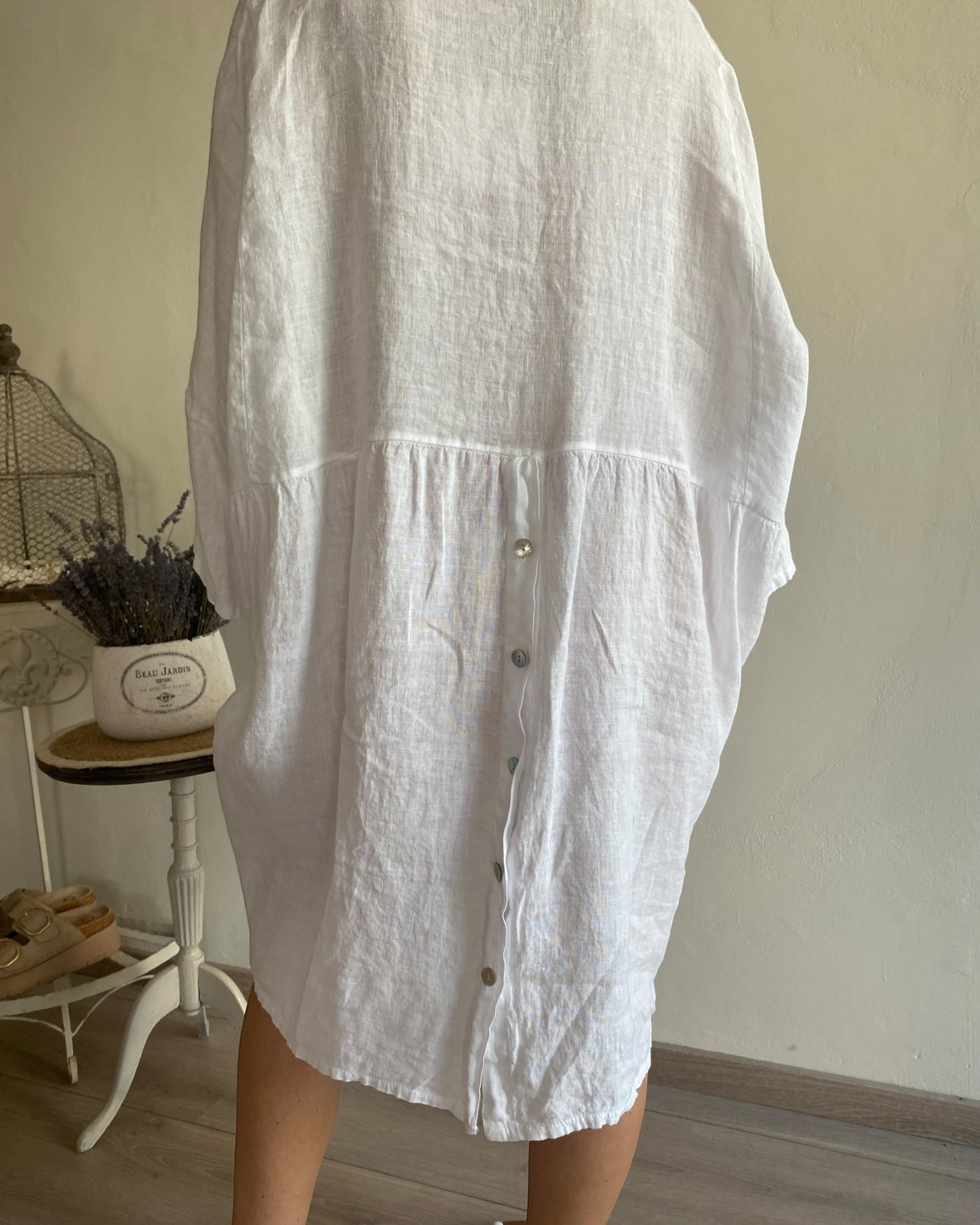 Abito lino scollo V con manica pipistrello CHEAP&CHIC art.4975
