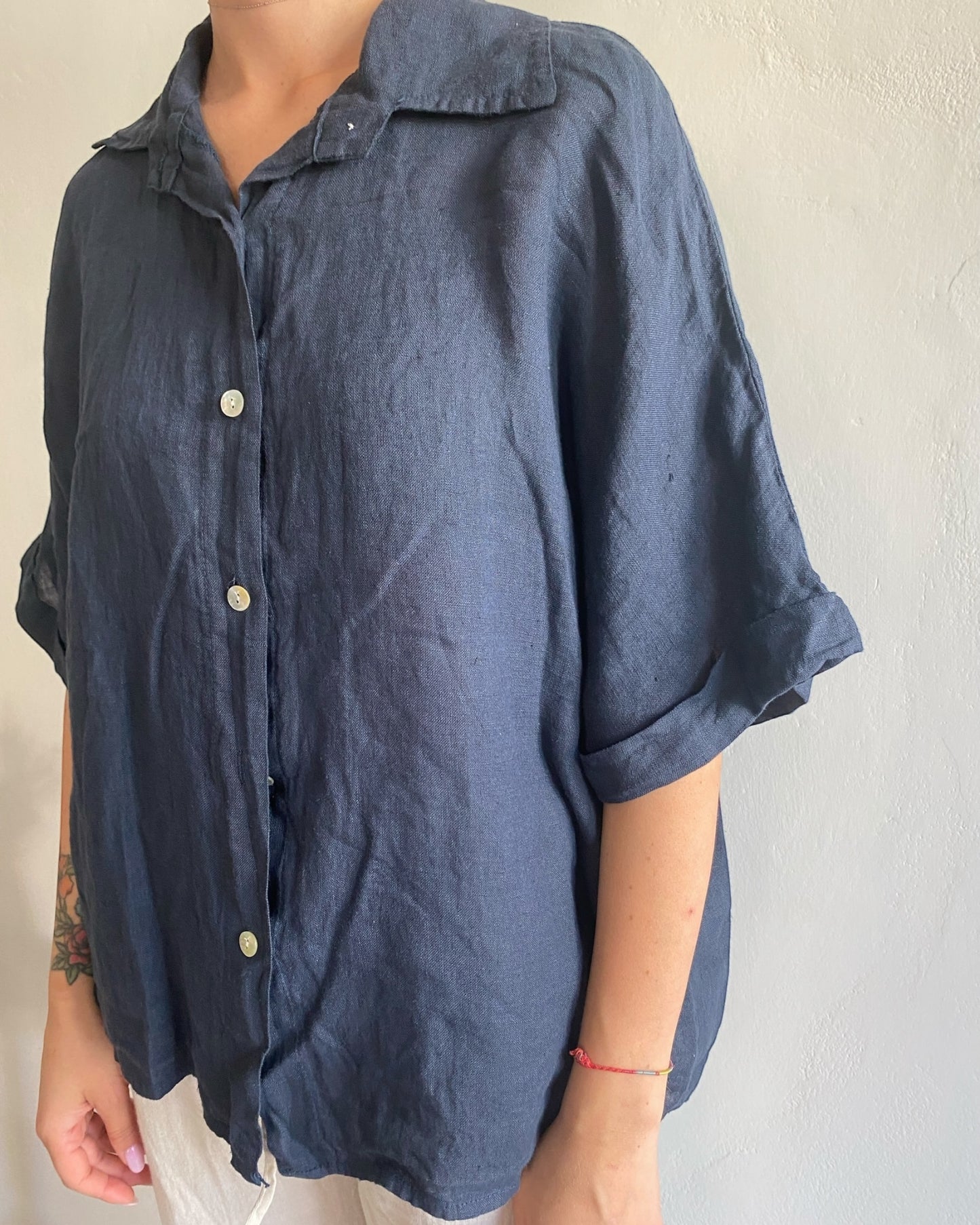 Camicia lino manica corta art. 5028 CHEAP&CHIC
