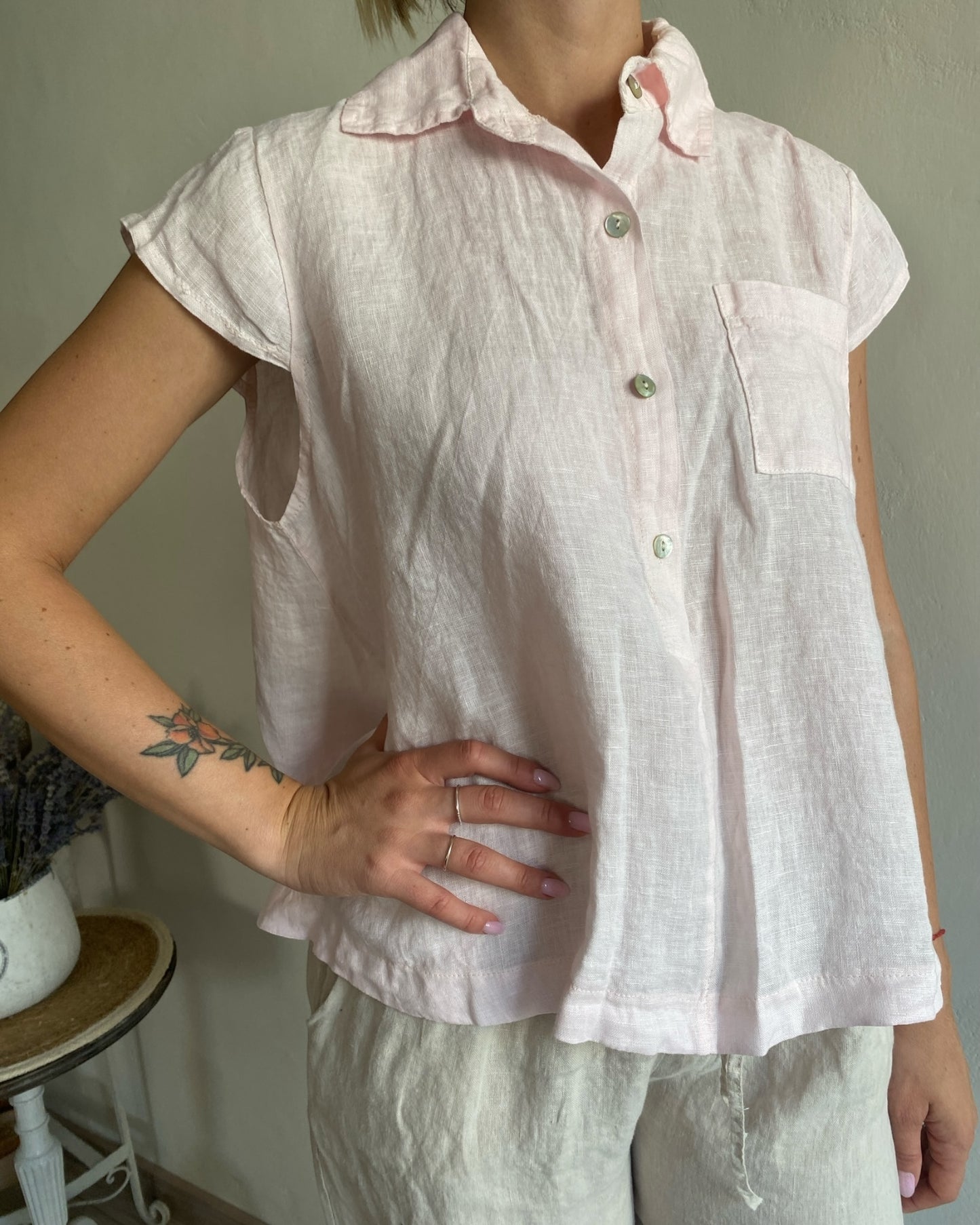 Camicia lino con taschino art. 5045 CHEAP&CHIP