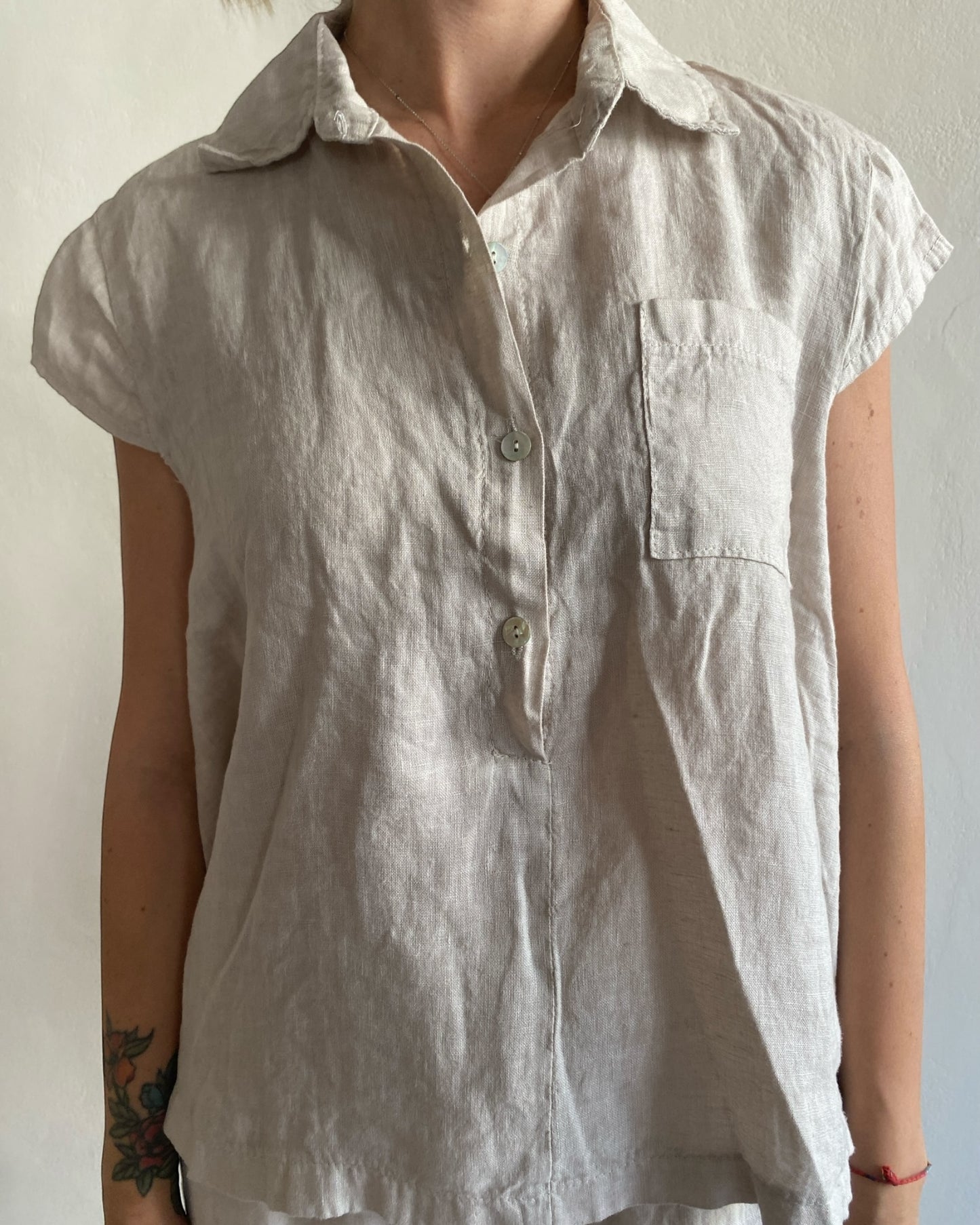Camicia lino con taschino art. 5045 CHEAP&CHIP