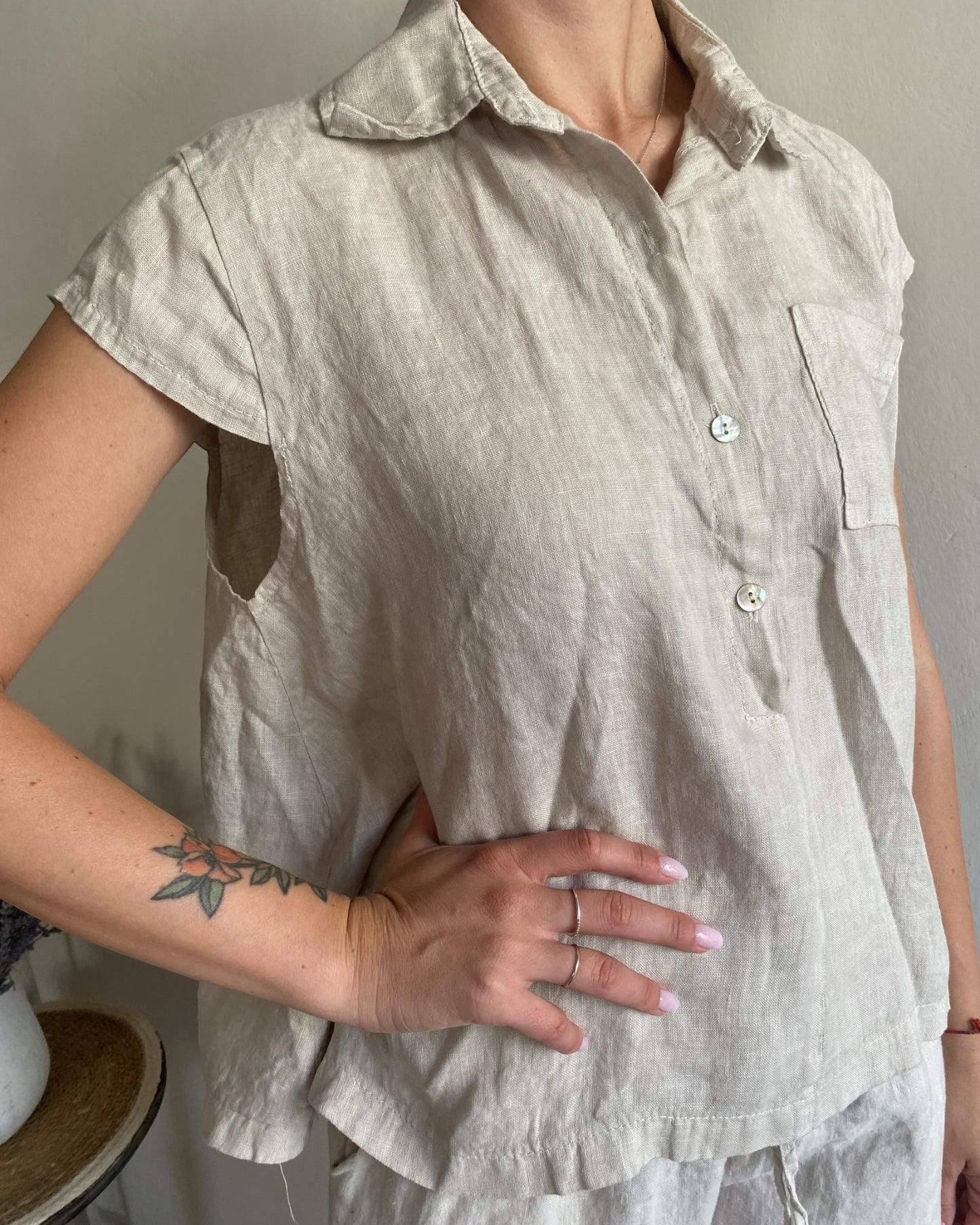 Camicia lino con taschino art. 5045 CHEAP&CHIP