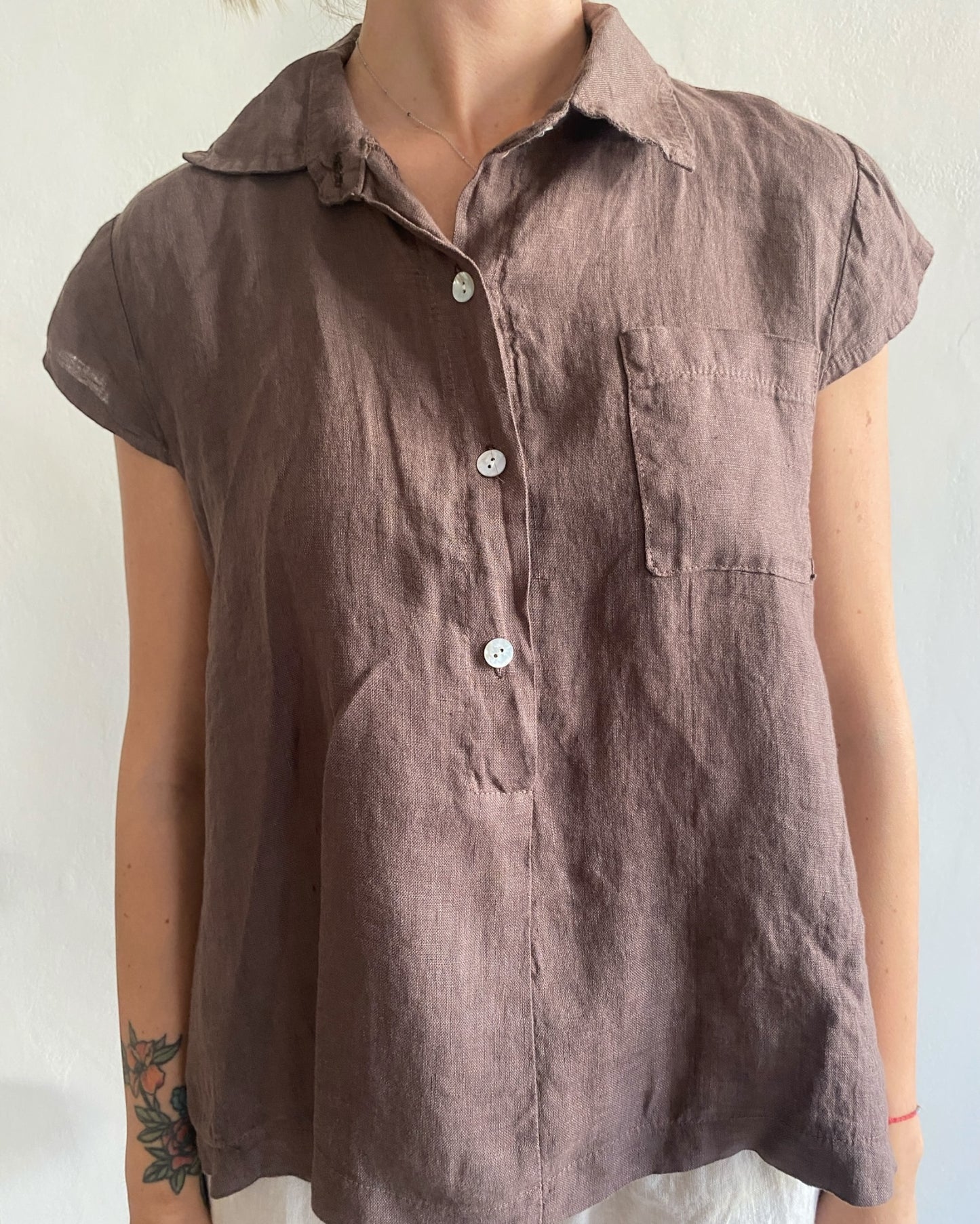 Camicia lino con taschino art. 5045 CHEAP&CHIP