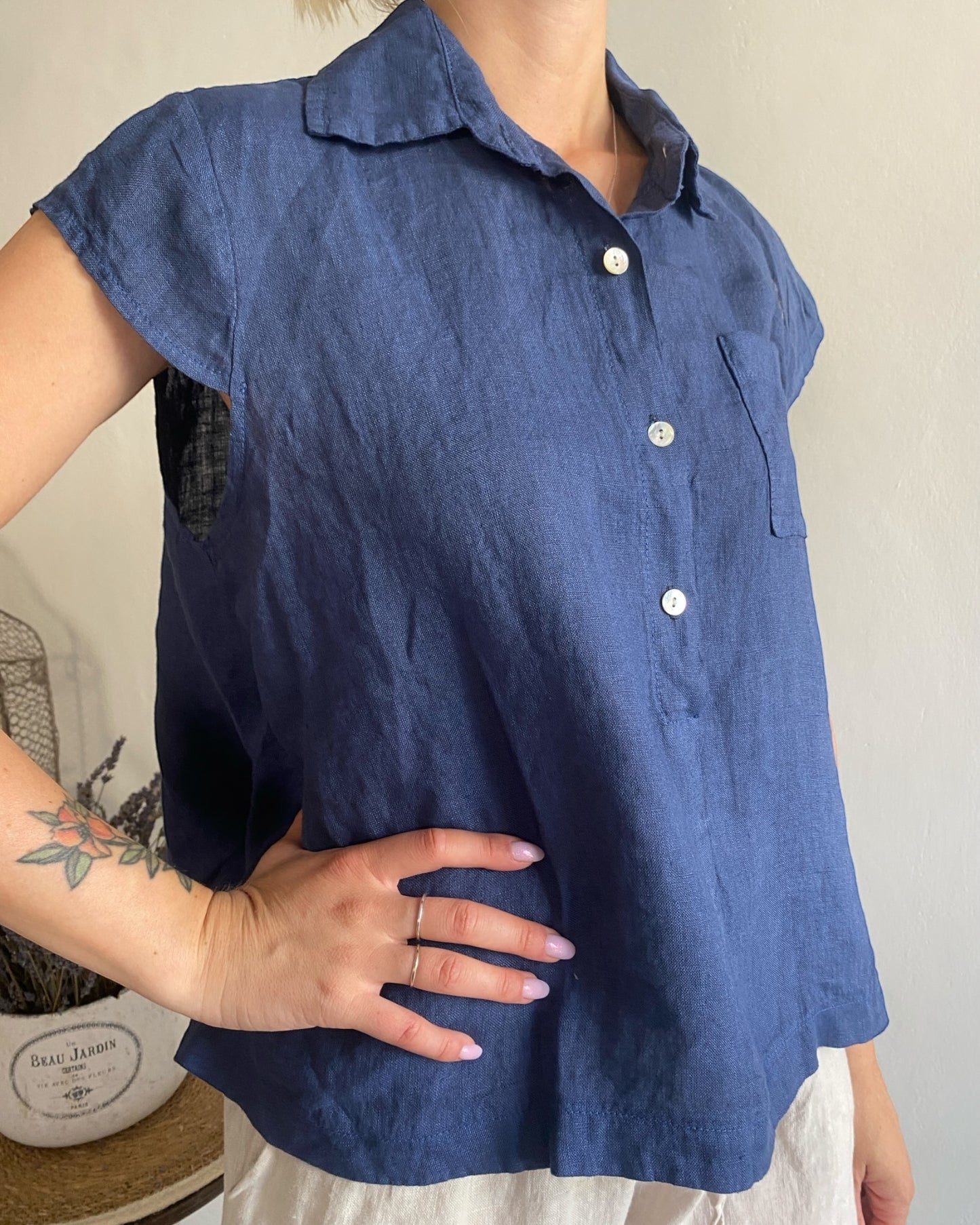 Camicia lino con taschino art. 5045 CHEAP&CHIP