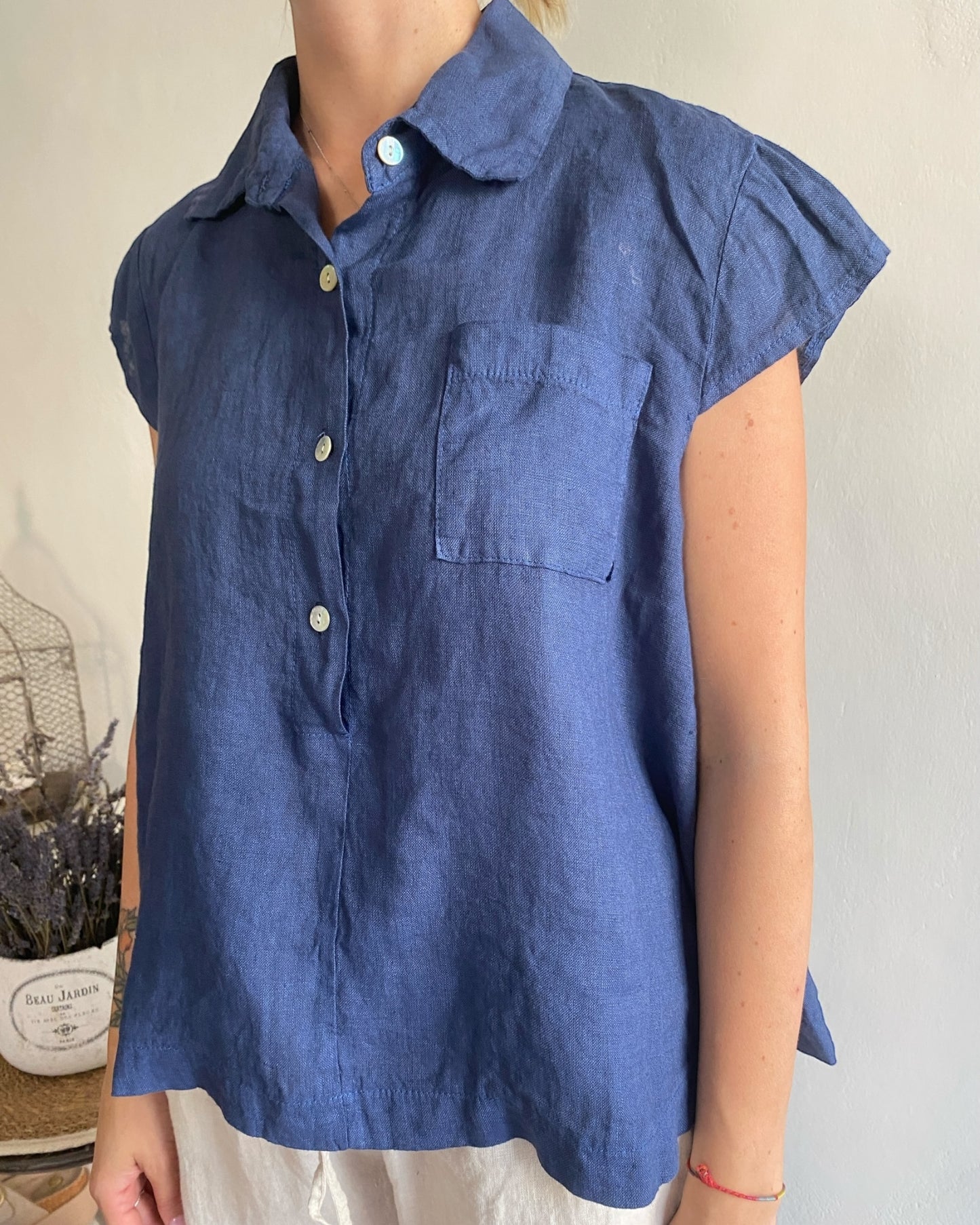 Camicia lino con taschino art. 5045 CHEAP&CHIP
