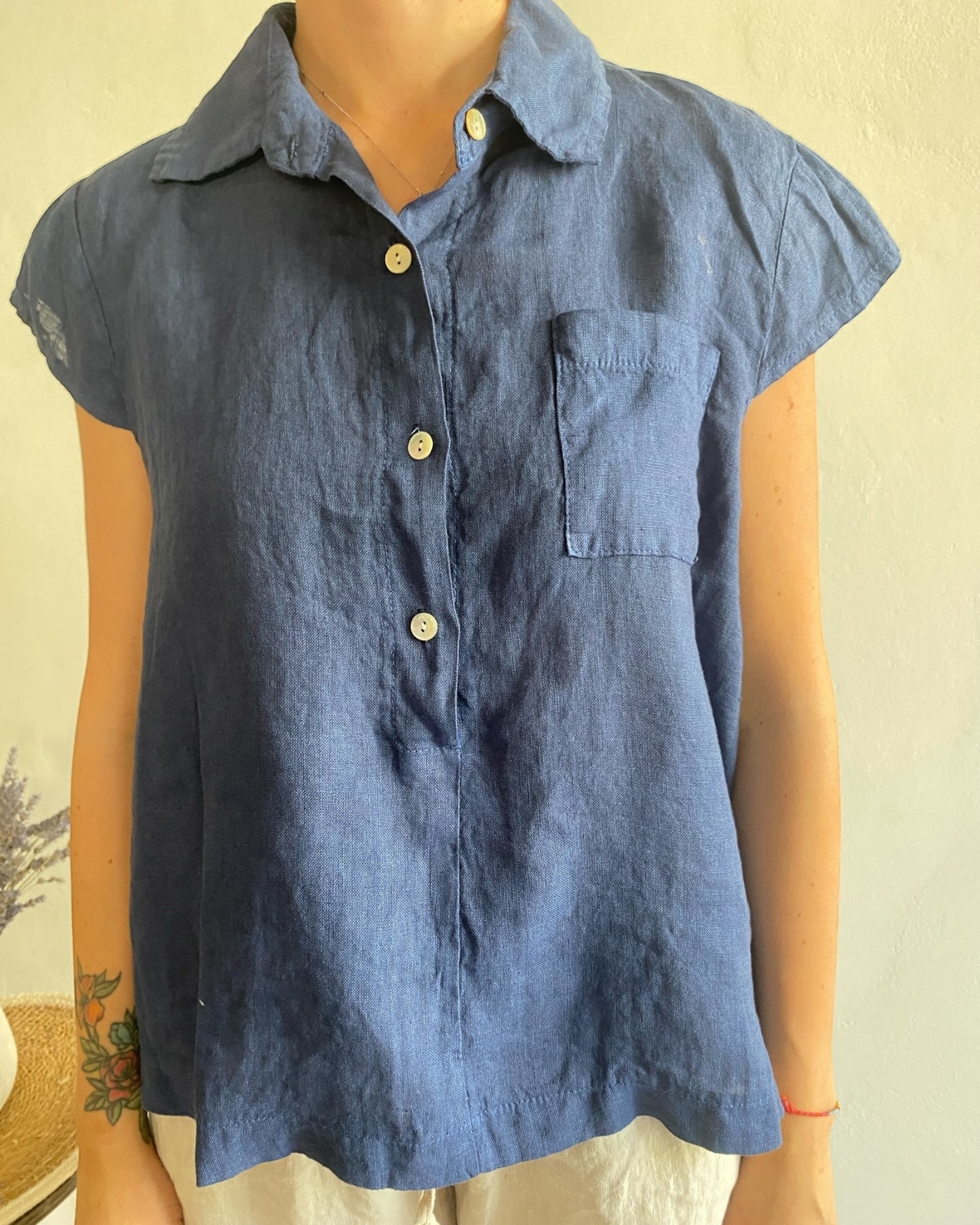 Camicia lino con taschino art. 5045 CHEAP&CHIP