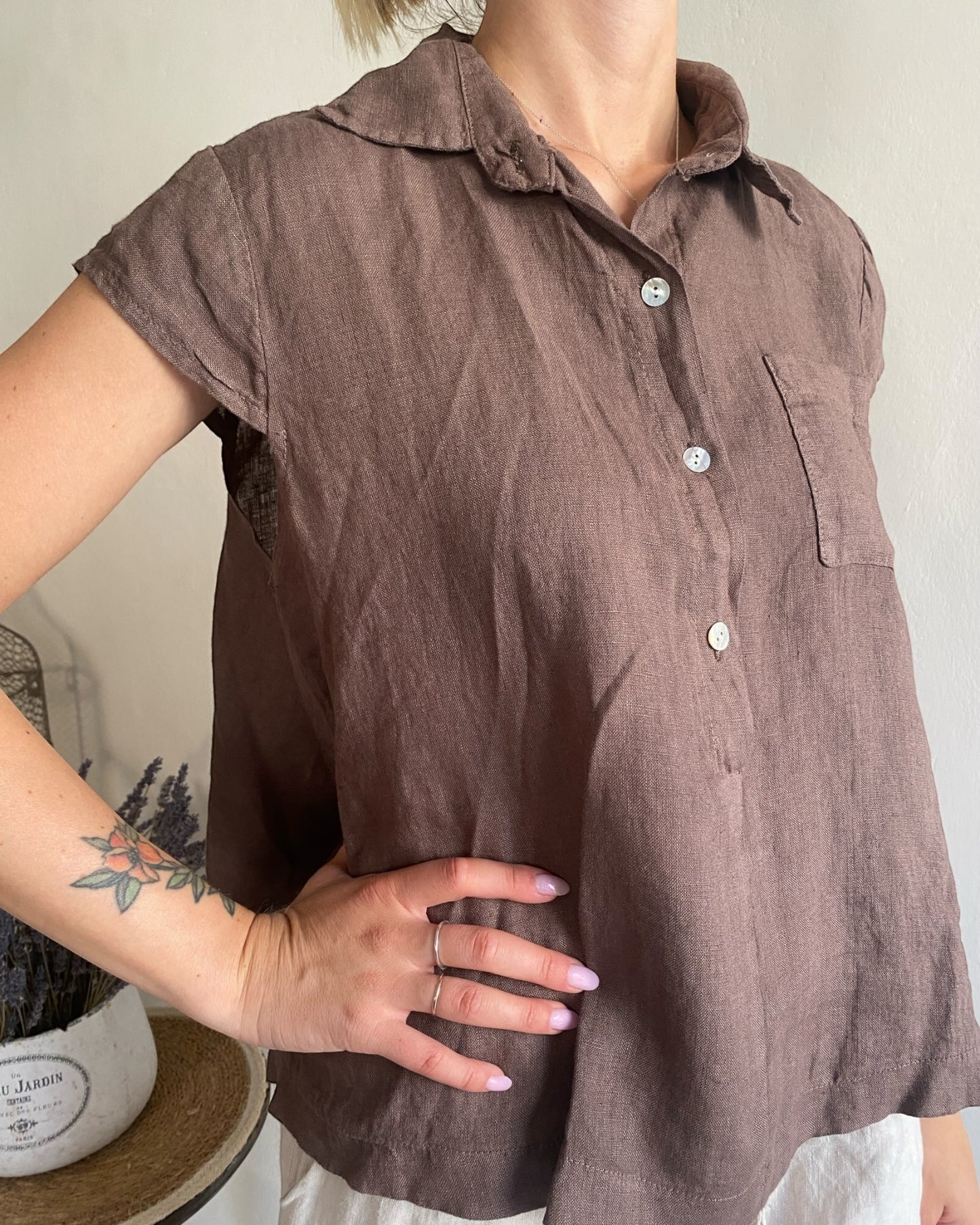 Camicia lino con taschino art. 5045 CHEAP&CHIP