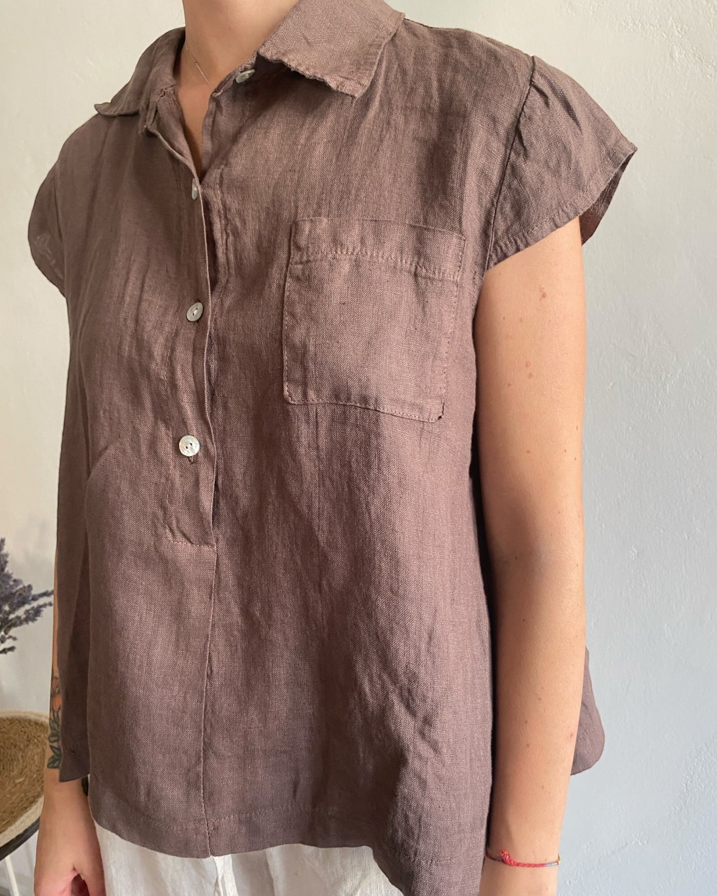 Camicia lino con taschino art. 5045 CHEAP&CHIP