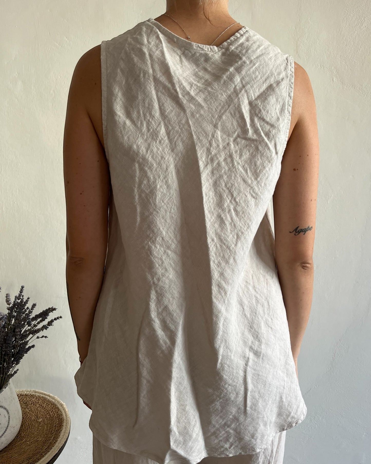 Top lino scollo V art. 6294 CHEAP&CHIC