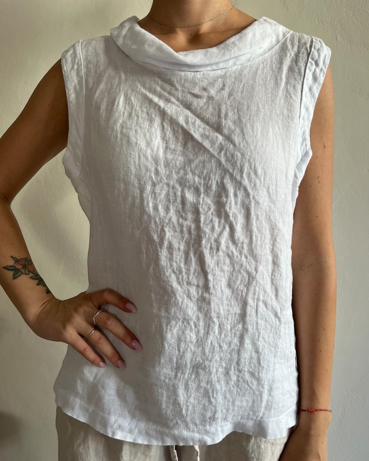Canotta lino scollo rotondo art. 7352 CHEAP&CHIC