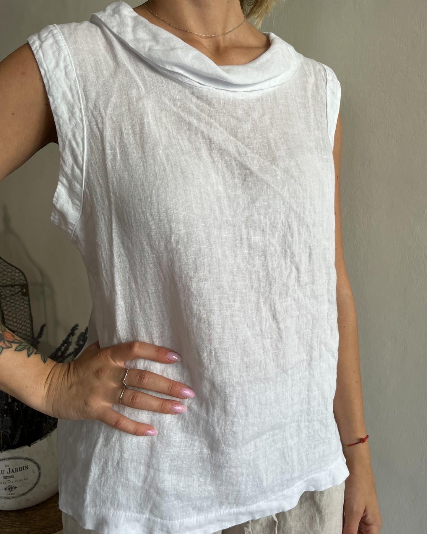 Canotta lino scollo rotondo art. 7352 CHEAP&CHIC