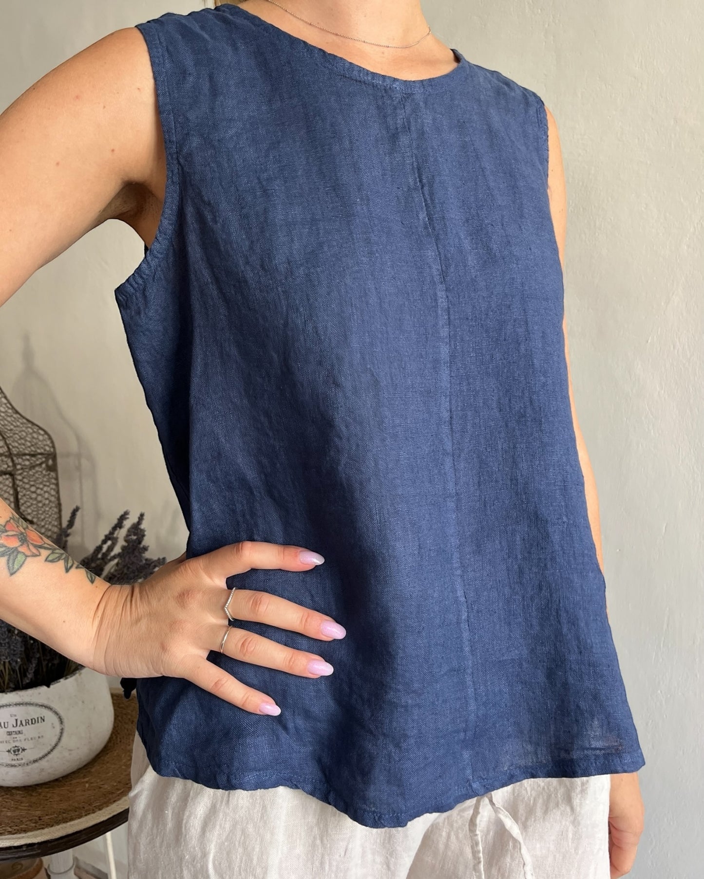 Top lino girocollo art. 6288 CHEAP&CHIC