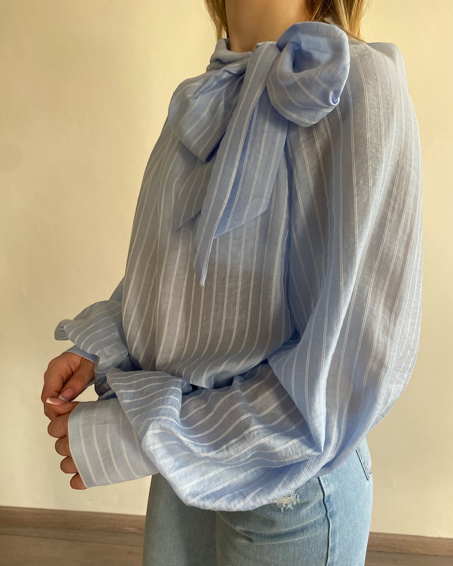 Camicia righe con fiocco art. 25C6142PE25CAMP TENSIONE IN