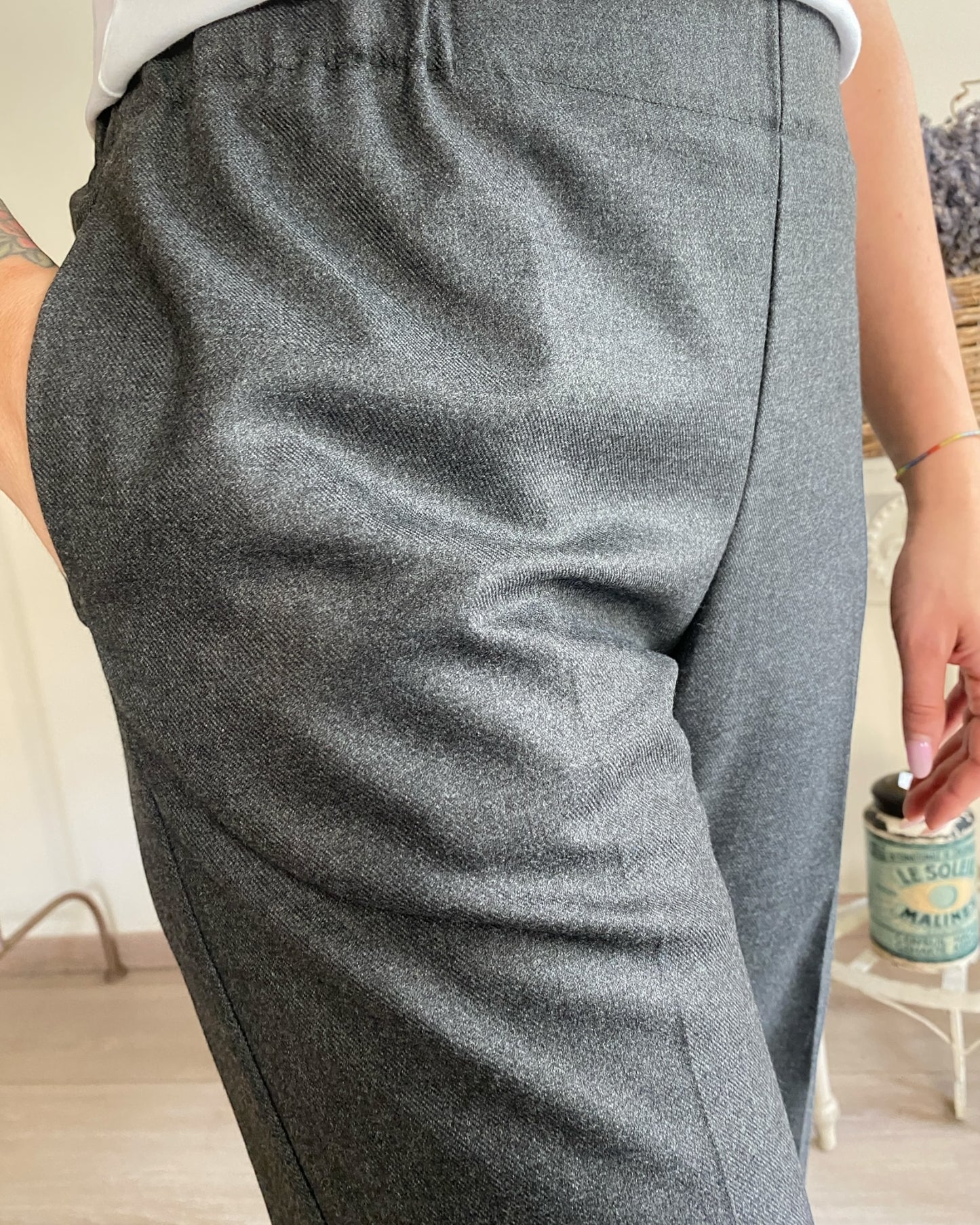 Pantalone in poliviscosa diagonale art.S39YBF BRIGANTEWIN Sandro ferrone