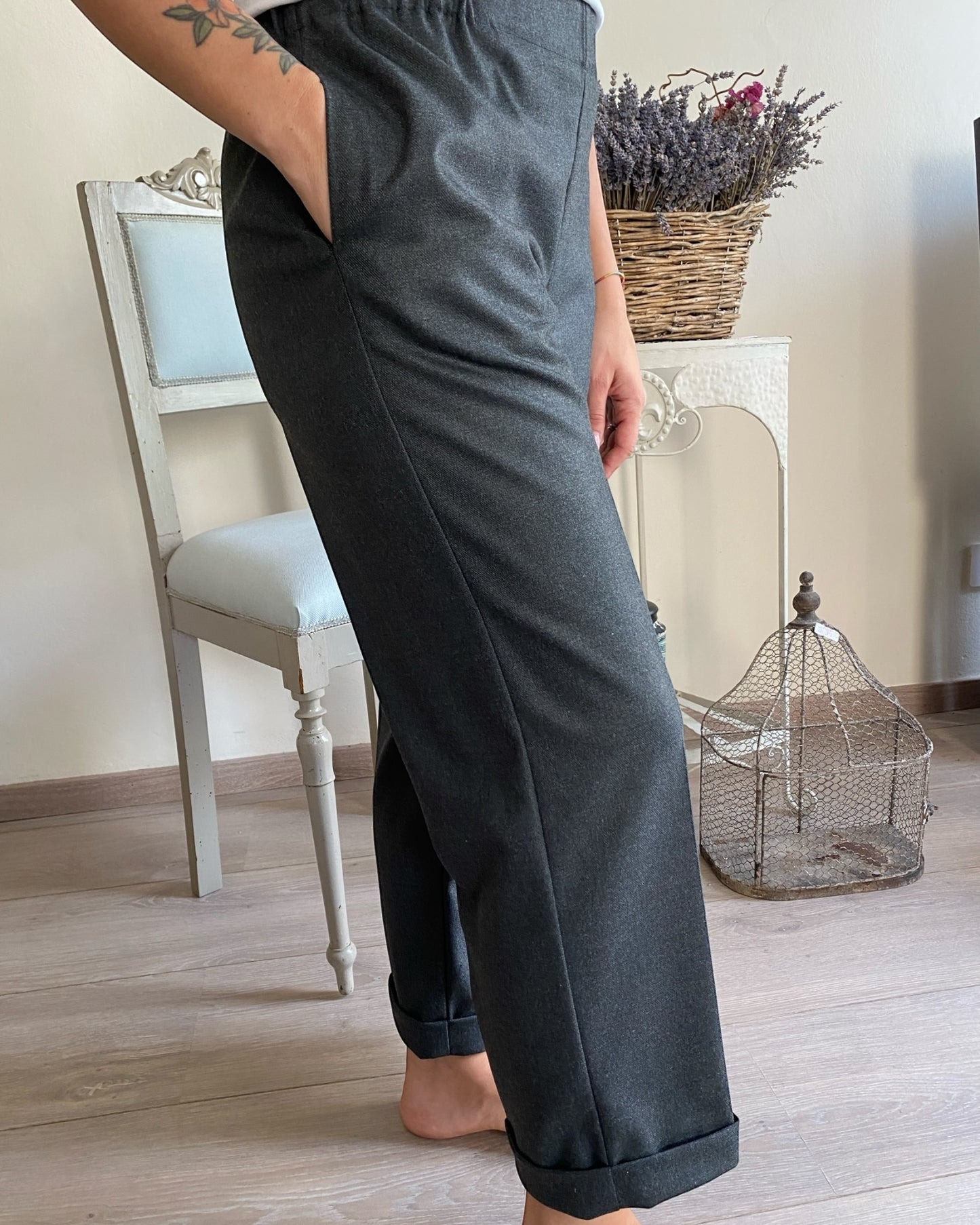 Pantalone in poliviscosa diagonale art.S39YBF BRIGANTEWIN Sandro ferrone