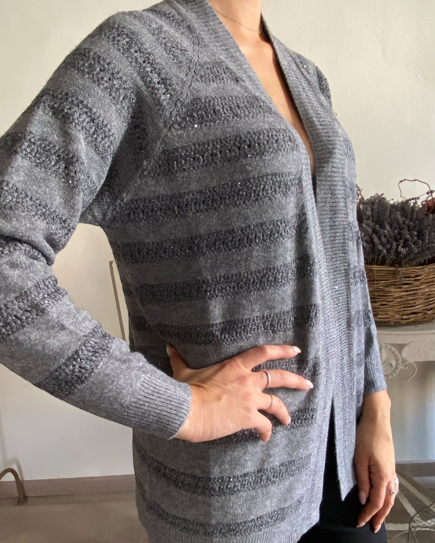 Cardigan con paillettes art. L129YBF BELIA Lola by Sandro FERRONE