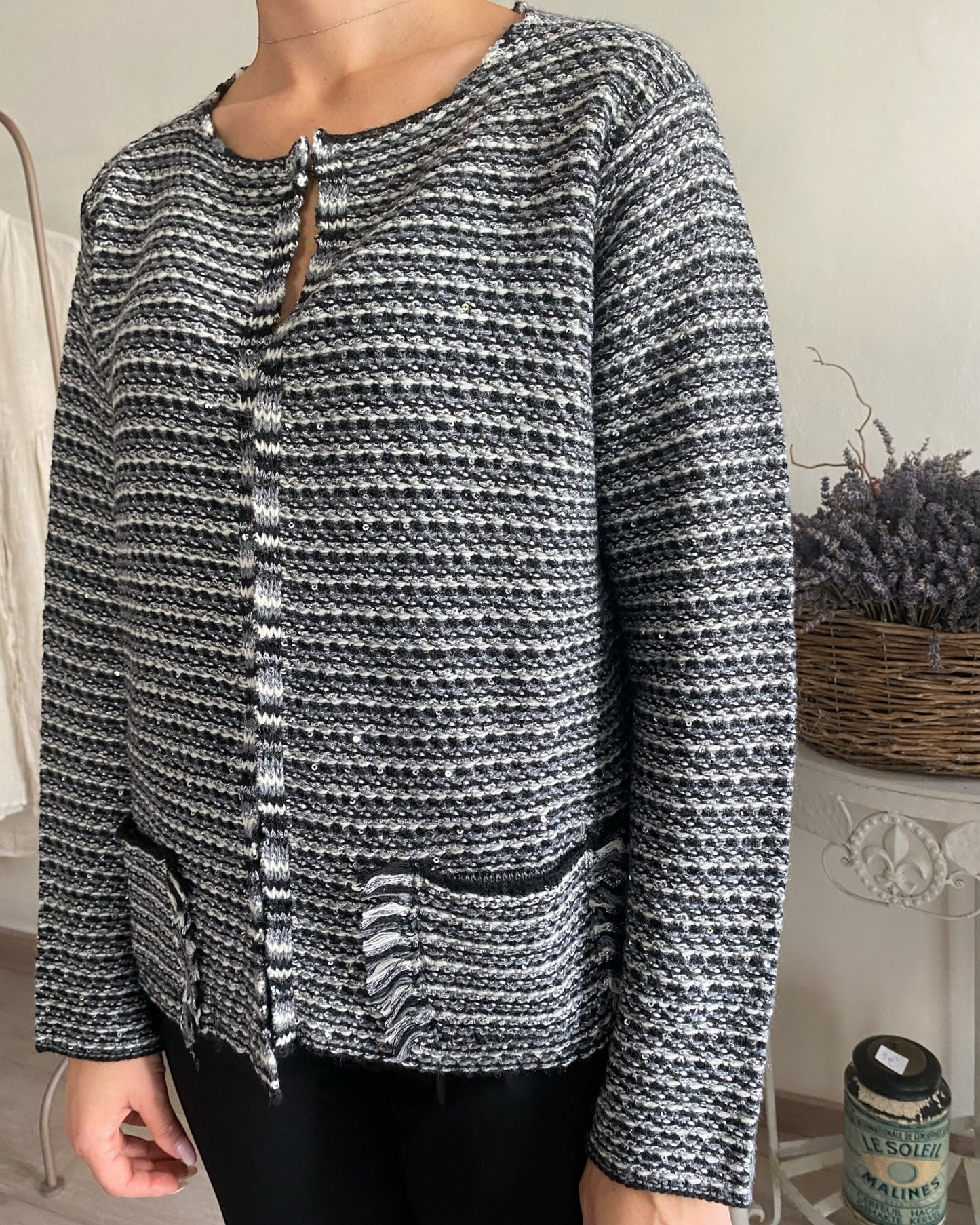 Cardigan effetto stuola art.L129YB FALEX Lola di Sandro ferrone
