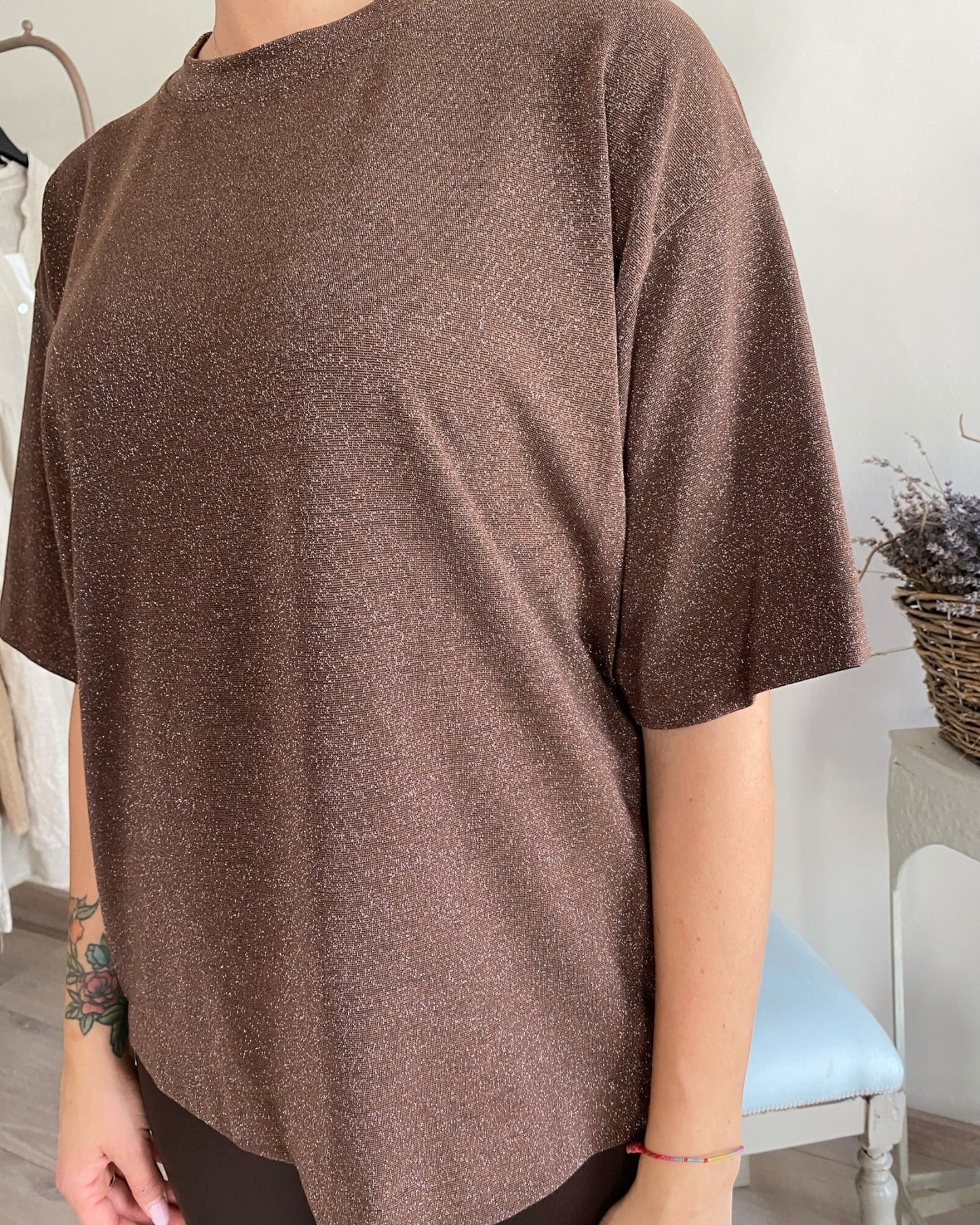 T-shirt lurex art. L14YBFBRODO LOLA by Sandro FERRONE