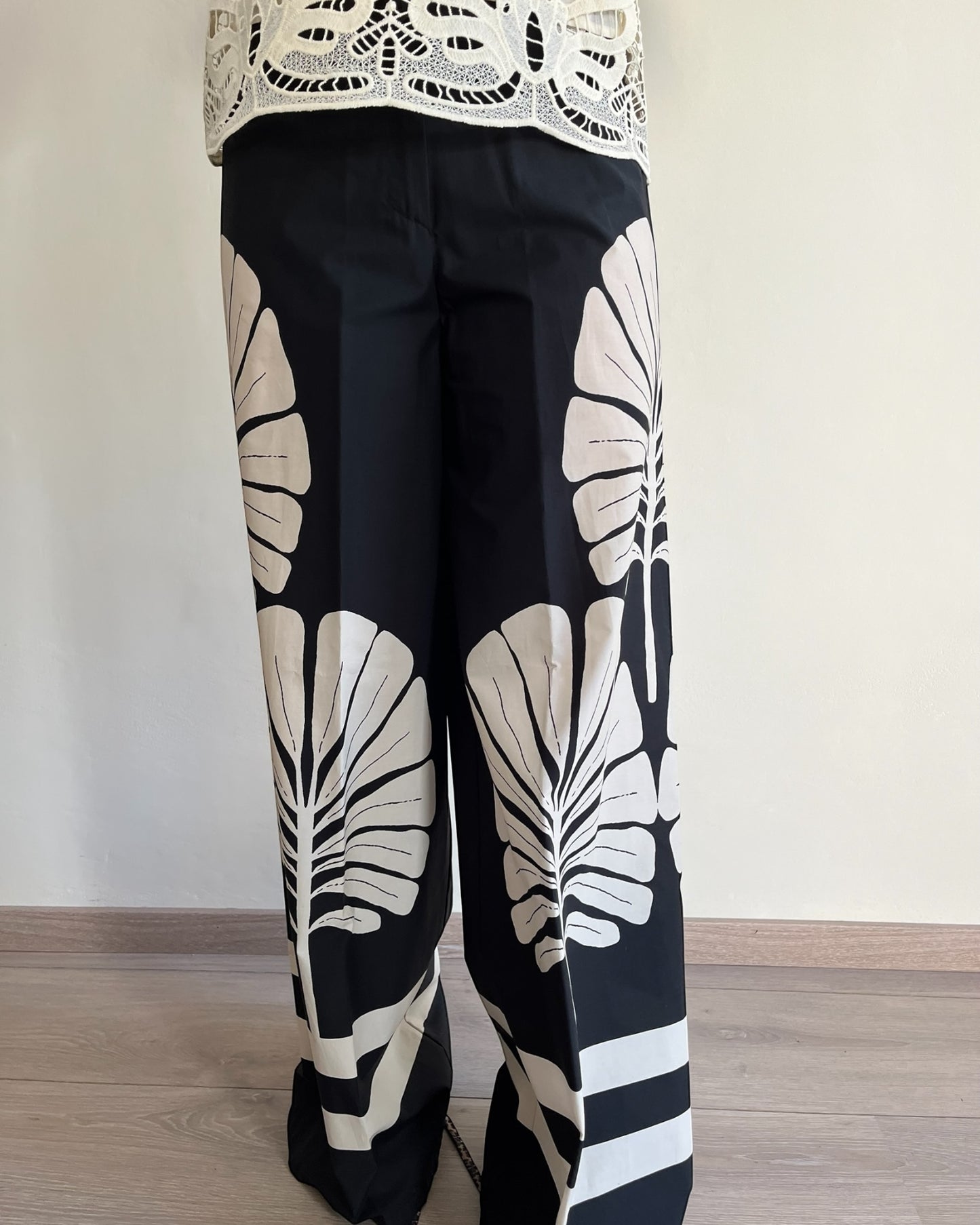 Pantalone con stampe foglie art. PDISWCNA DIXIE