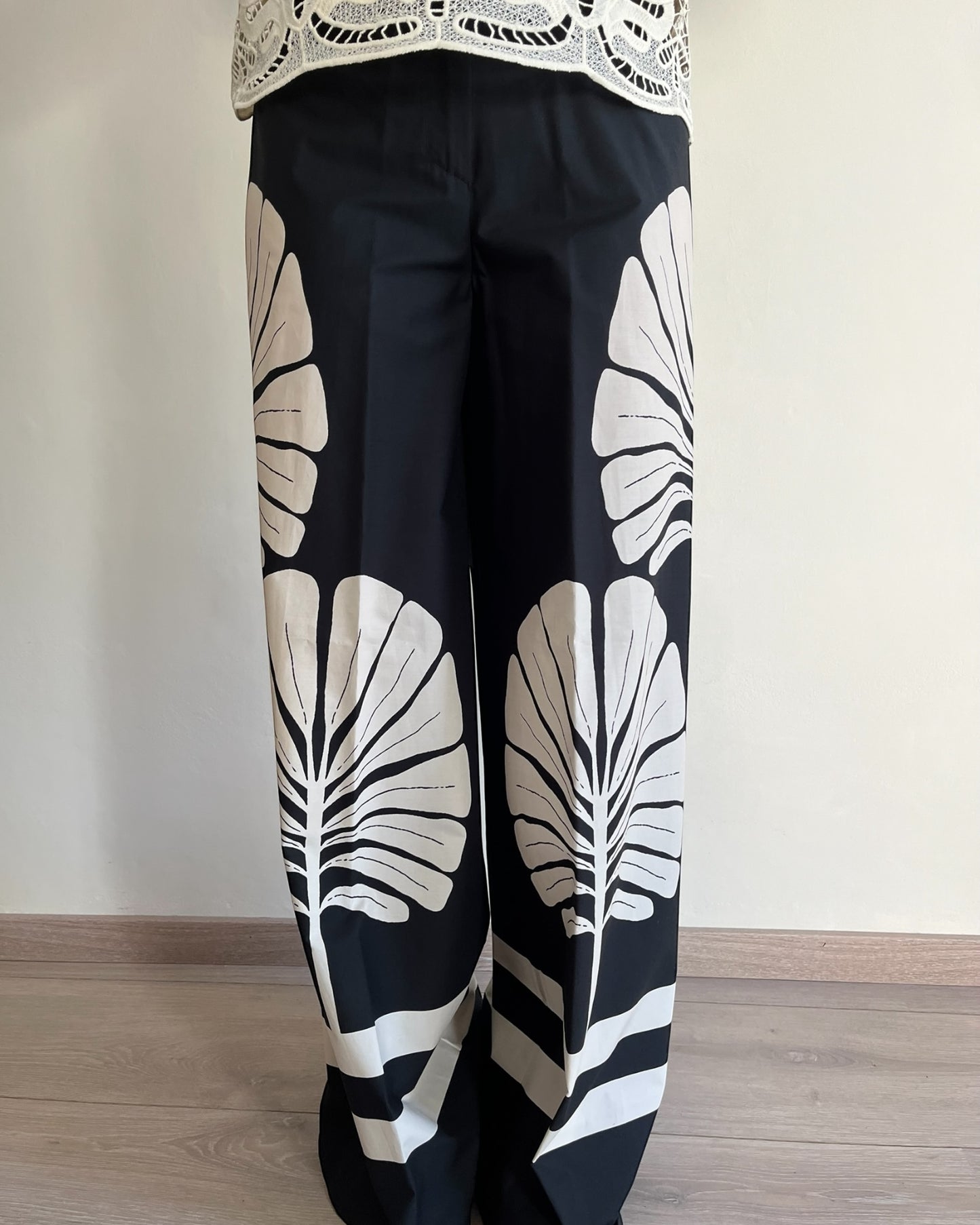 Pantalone con stampe foglie art. PDISWCNA DIXIE