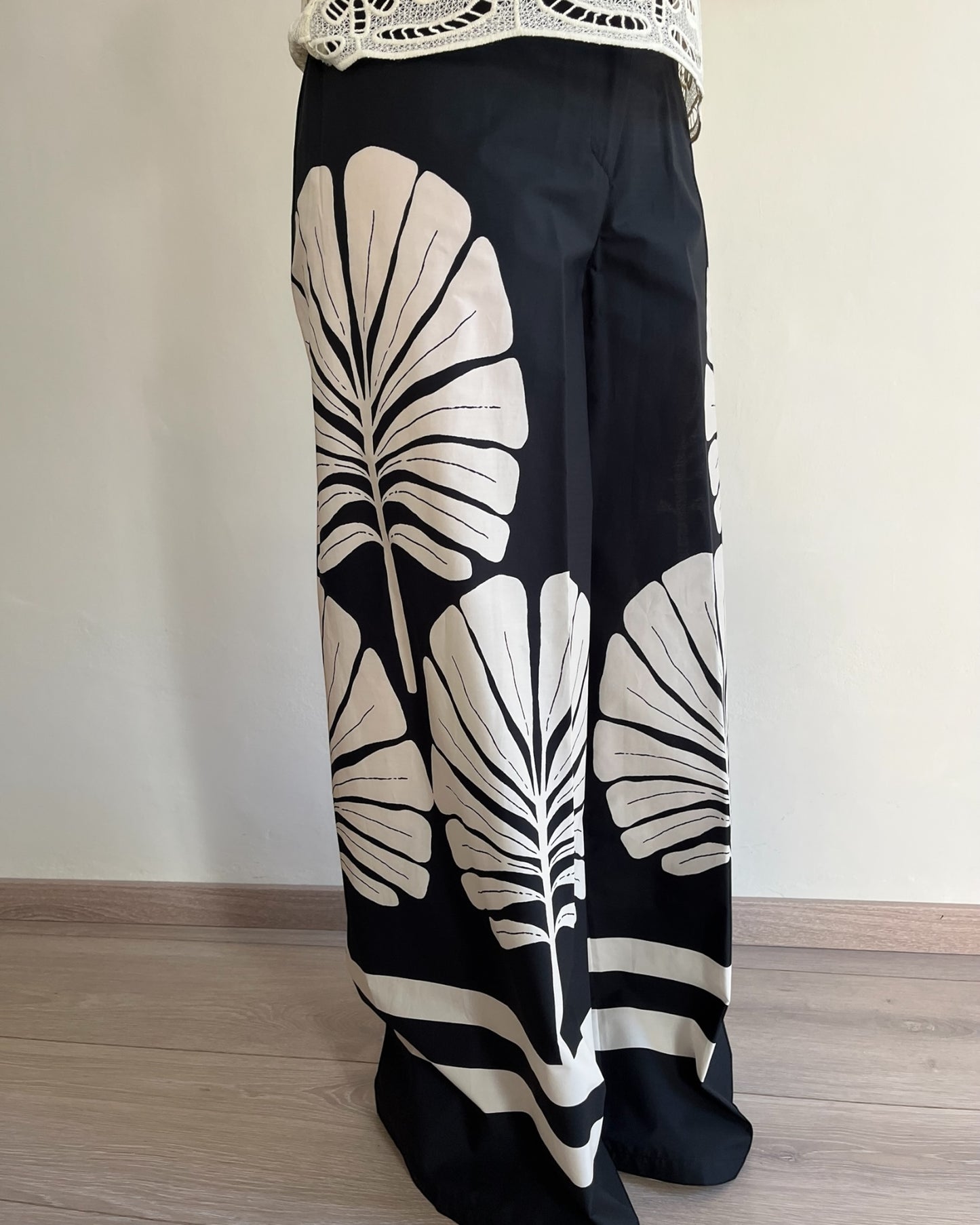 Pantalone con stampe foglie art. PDISWCNA DIXIE