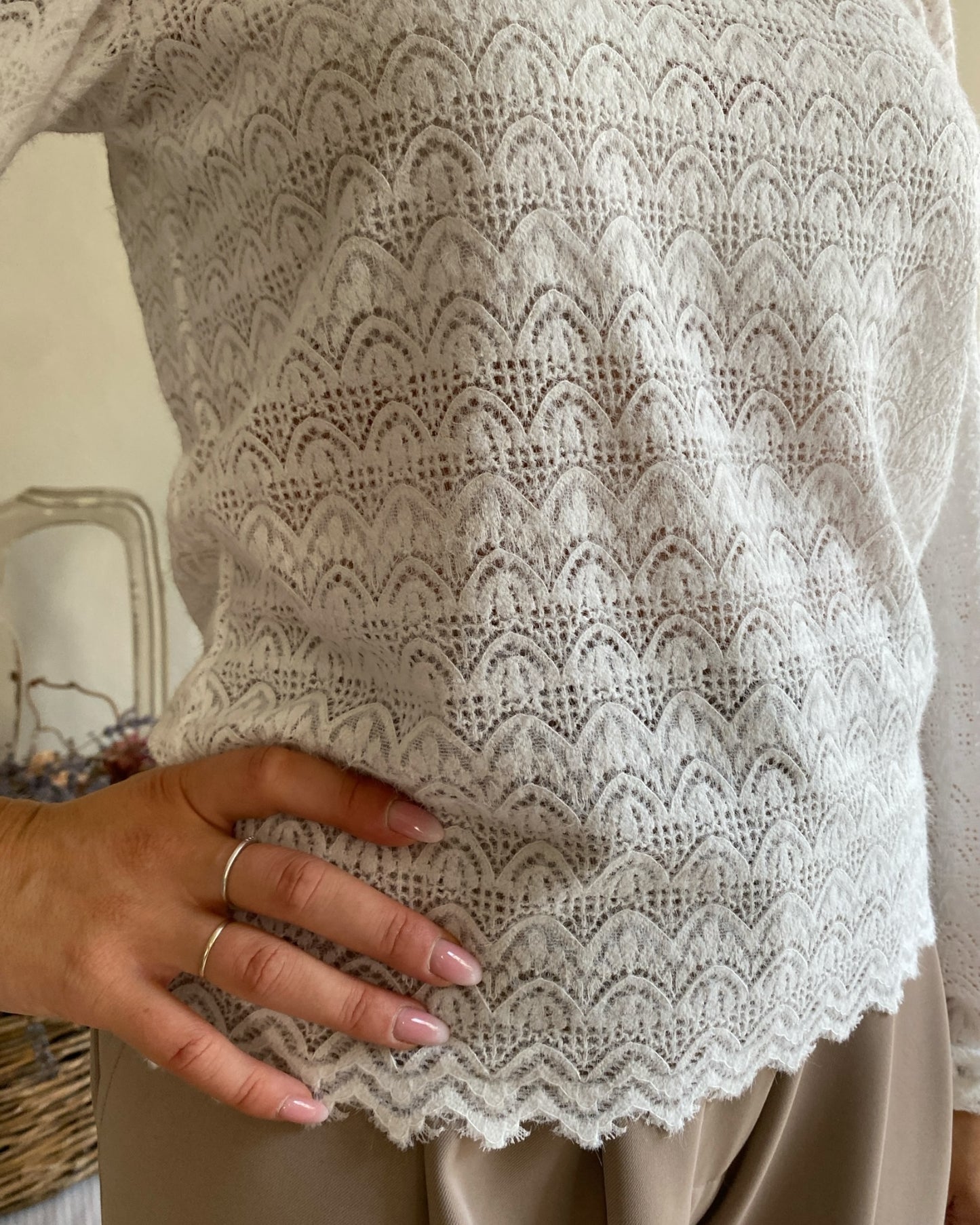 Maglia in pizzo con mezzo collo art.78405 Wendy ARTLOVE