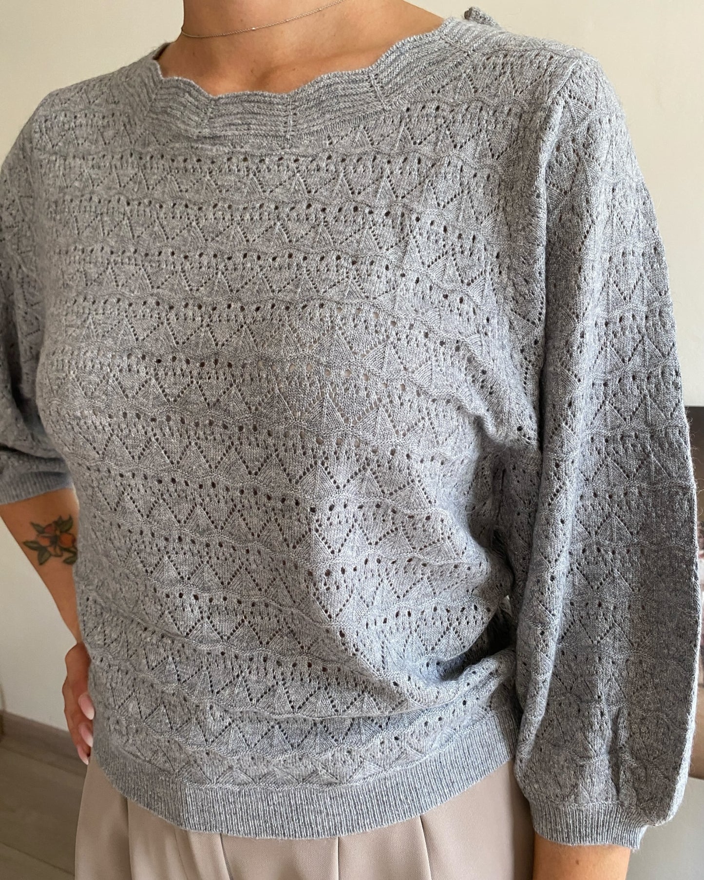 Maglia a scatoletta con manica 3/4 a palloncino art.78333 LOUKA ARTLOVE