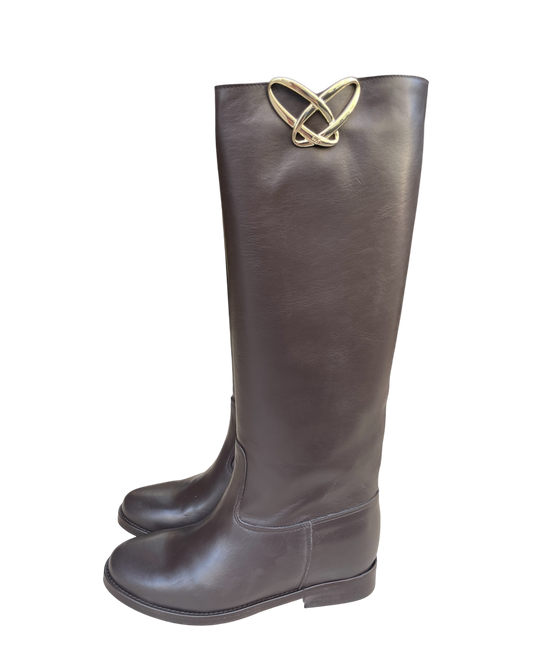 Stivale in pelle con zeppa interna 3cm art. RGTERRY41VIT OVYE’