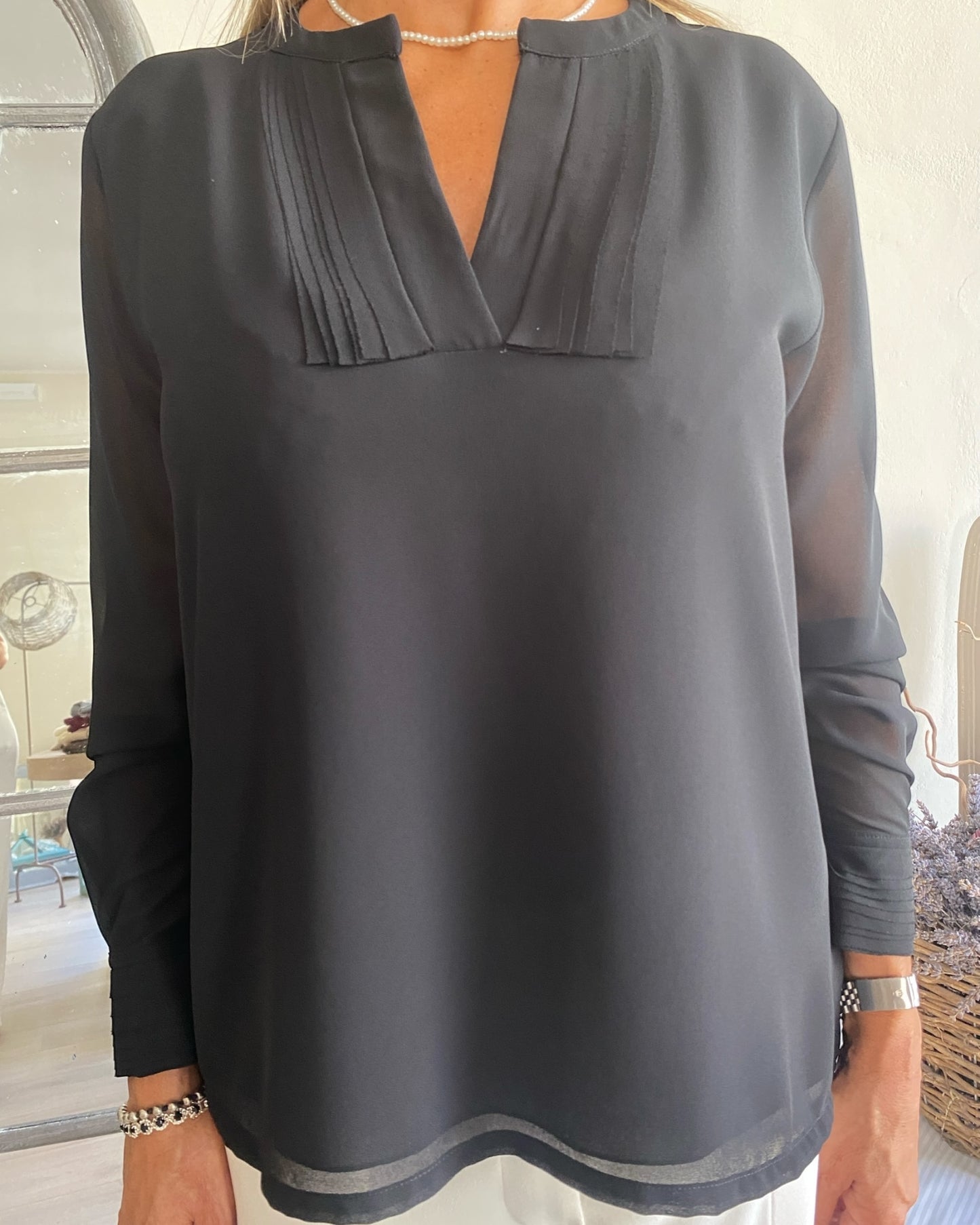 Blusa in georgette art. L14YBF BURUNDI Lola by SANDRO FERRONE