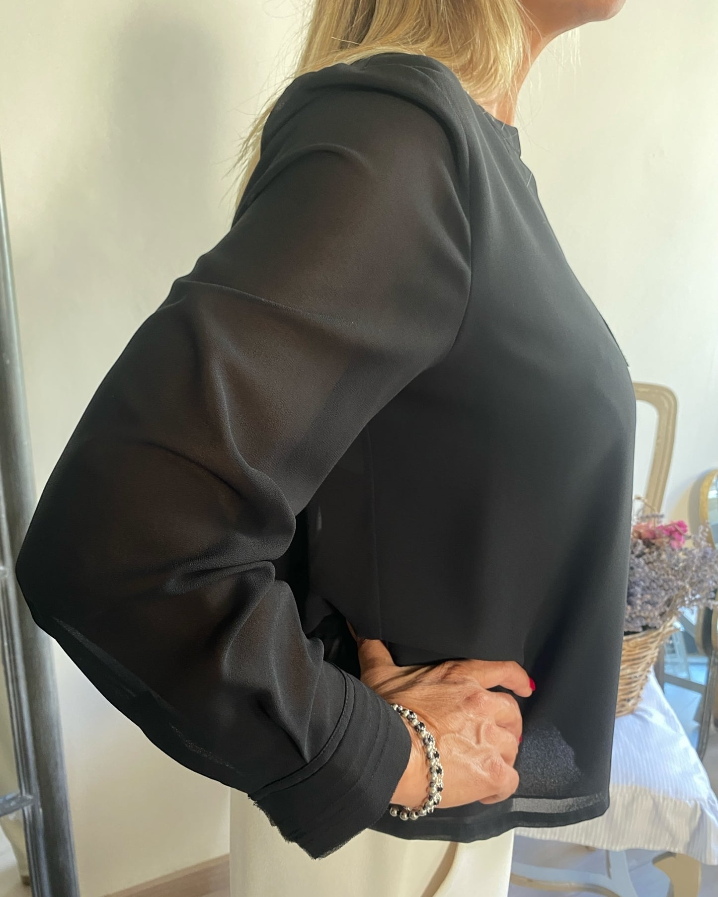 Blusa in georgette art. L14YBF BURUNDI Lola by SANDRO FERRONE