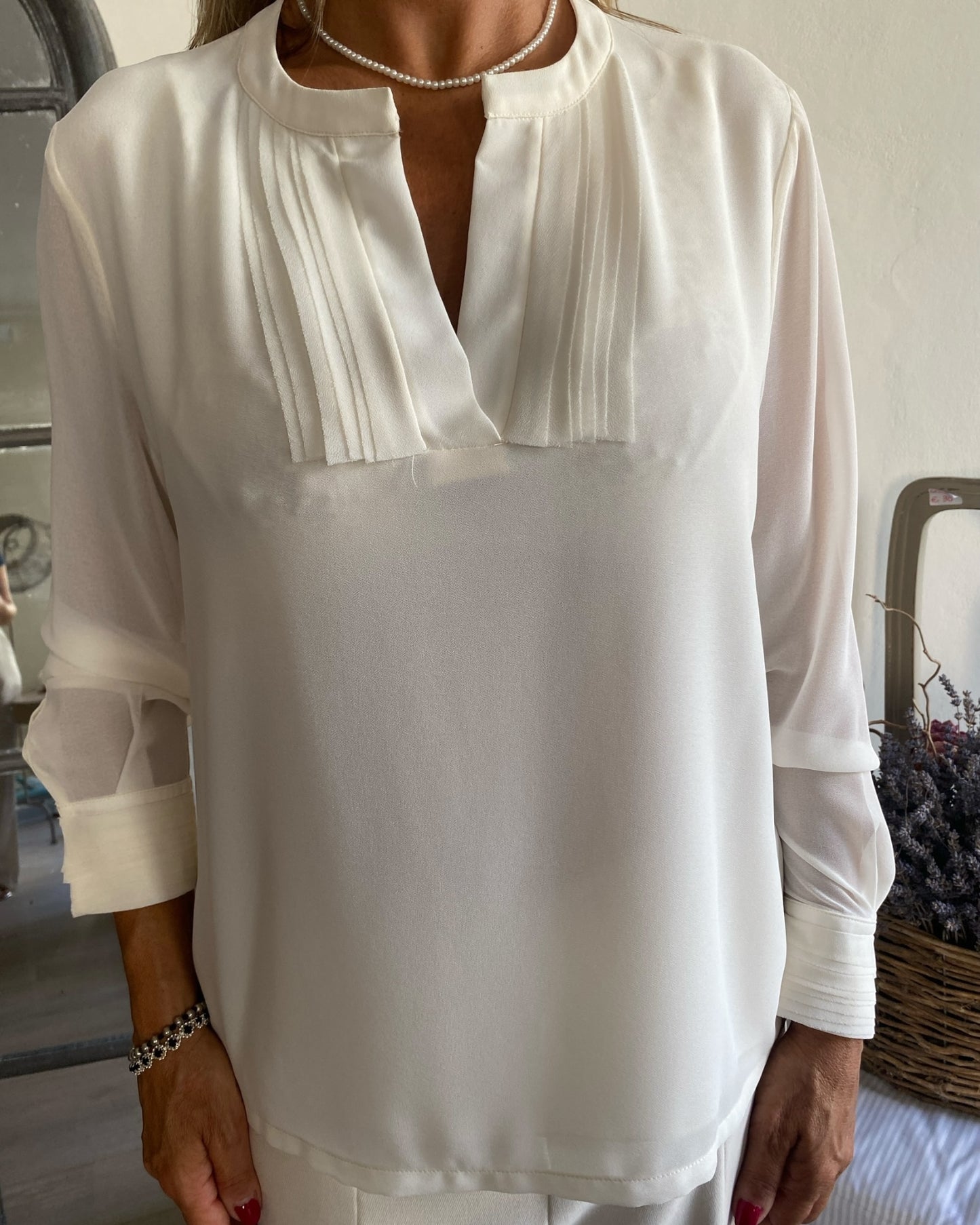 Blusa in georgette art. L14YBF BURUNDI Lola by SANDRO FERRONE