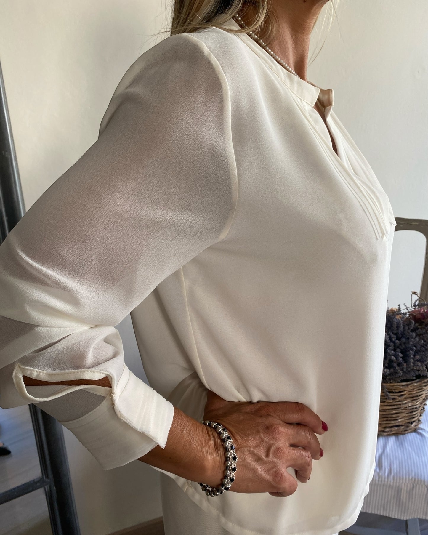 Blusa in georgette art. L14YBF BURUNDI Lola by SANDRO FERRONE