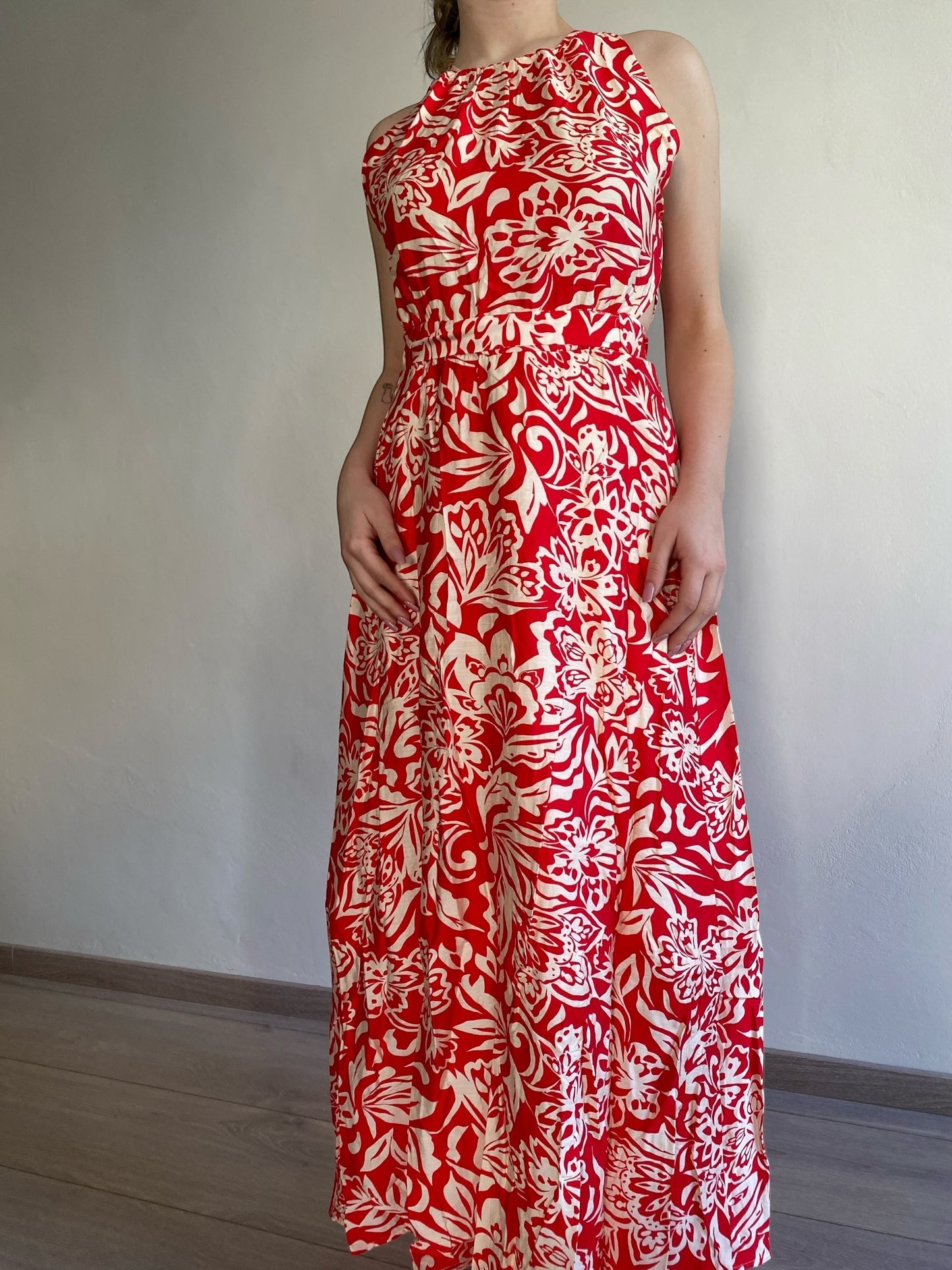 Abito floreale scollo rotondo ESTERA art. 76629 ARTLOVE