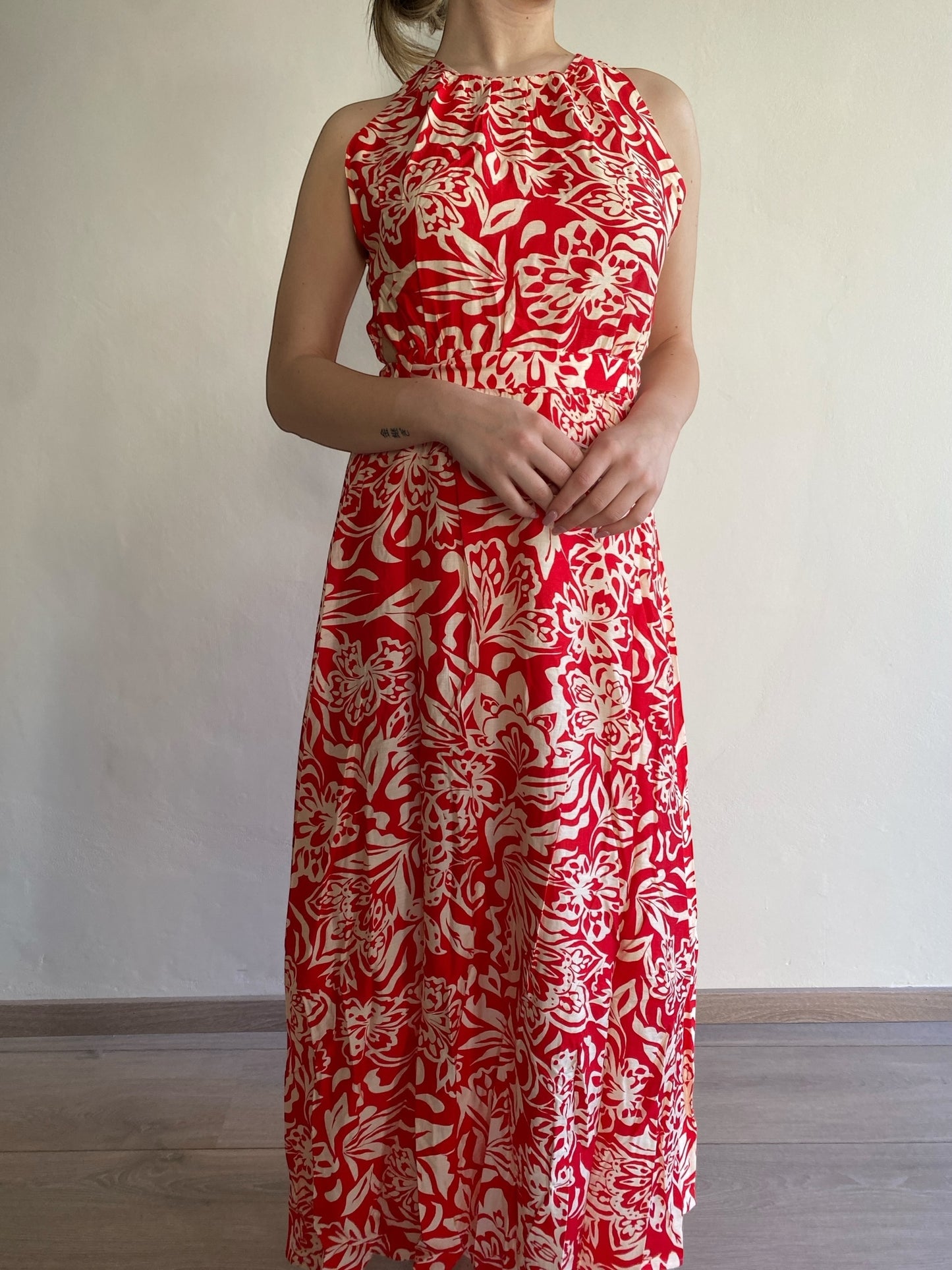 Abito floreale scollo rotondo ESTERA art. 76629 ARTLOVE