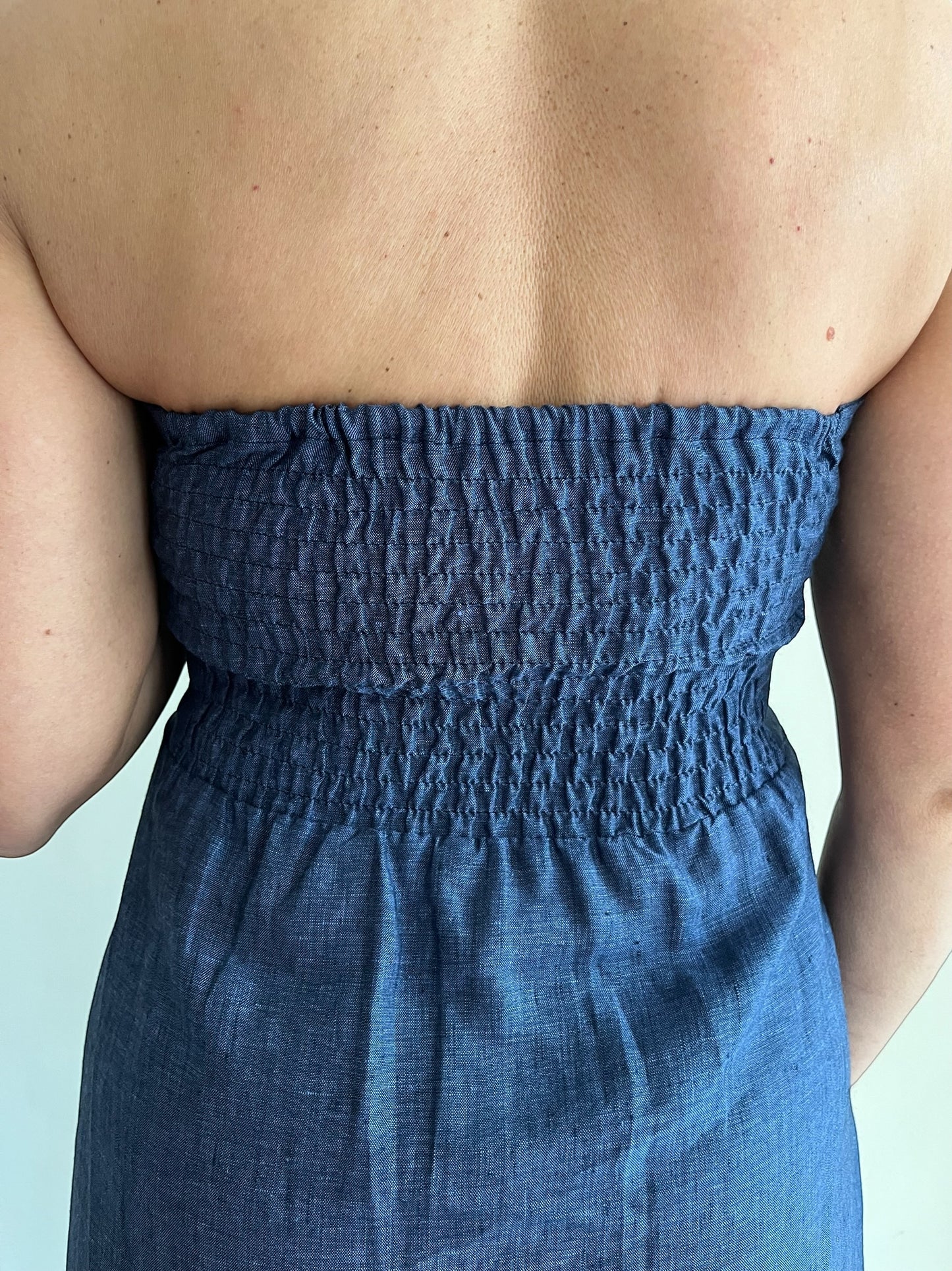 Abito con punto smock dietro art. BLUE CENTOLINO