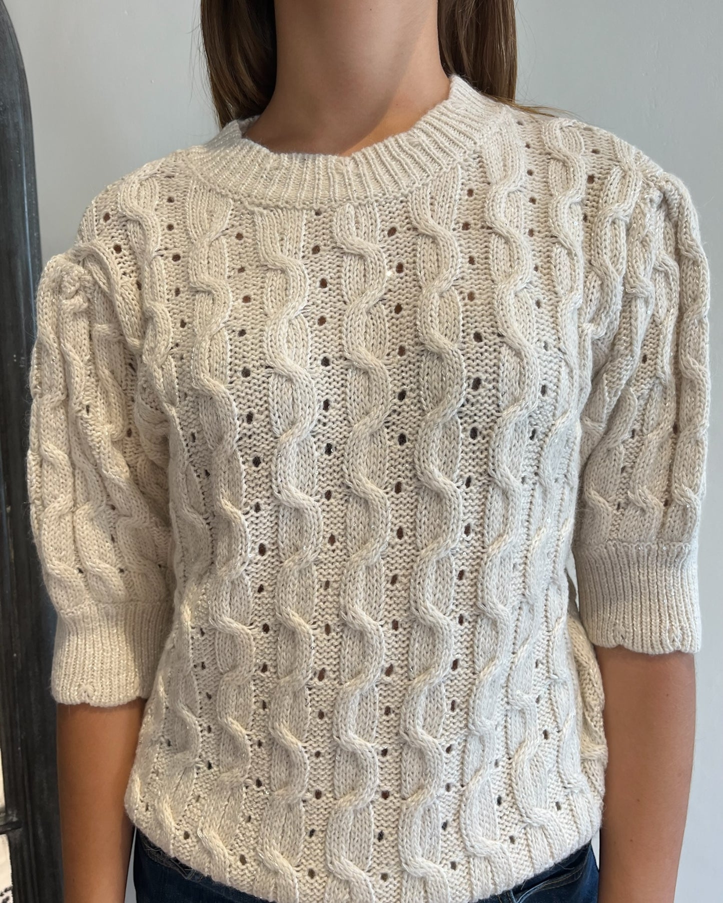 Maglia trecce lurex manica corta art. D80172 MOTEL