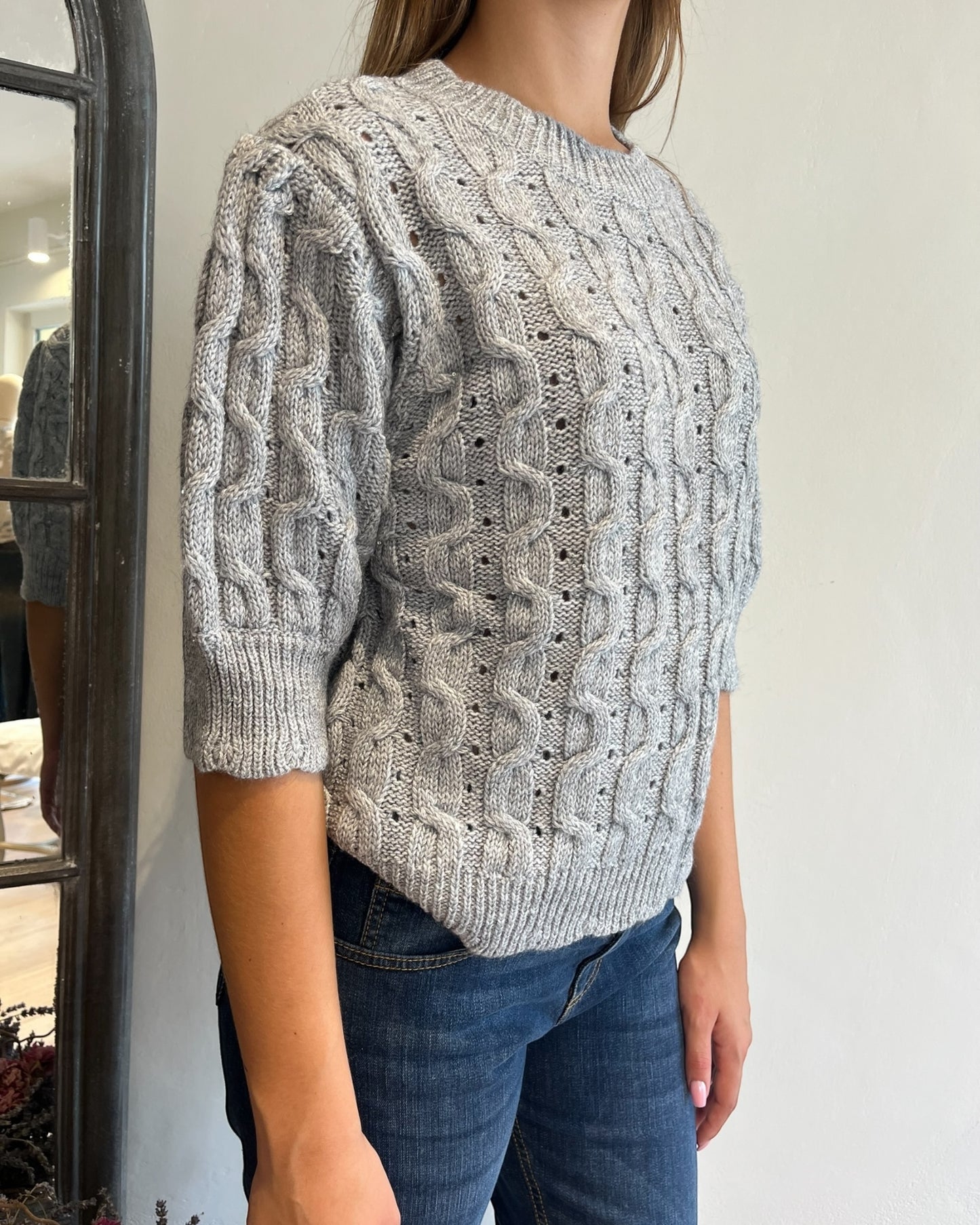 Maglia trecce lurex manica corta art. D80172 MOTEL