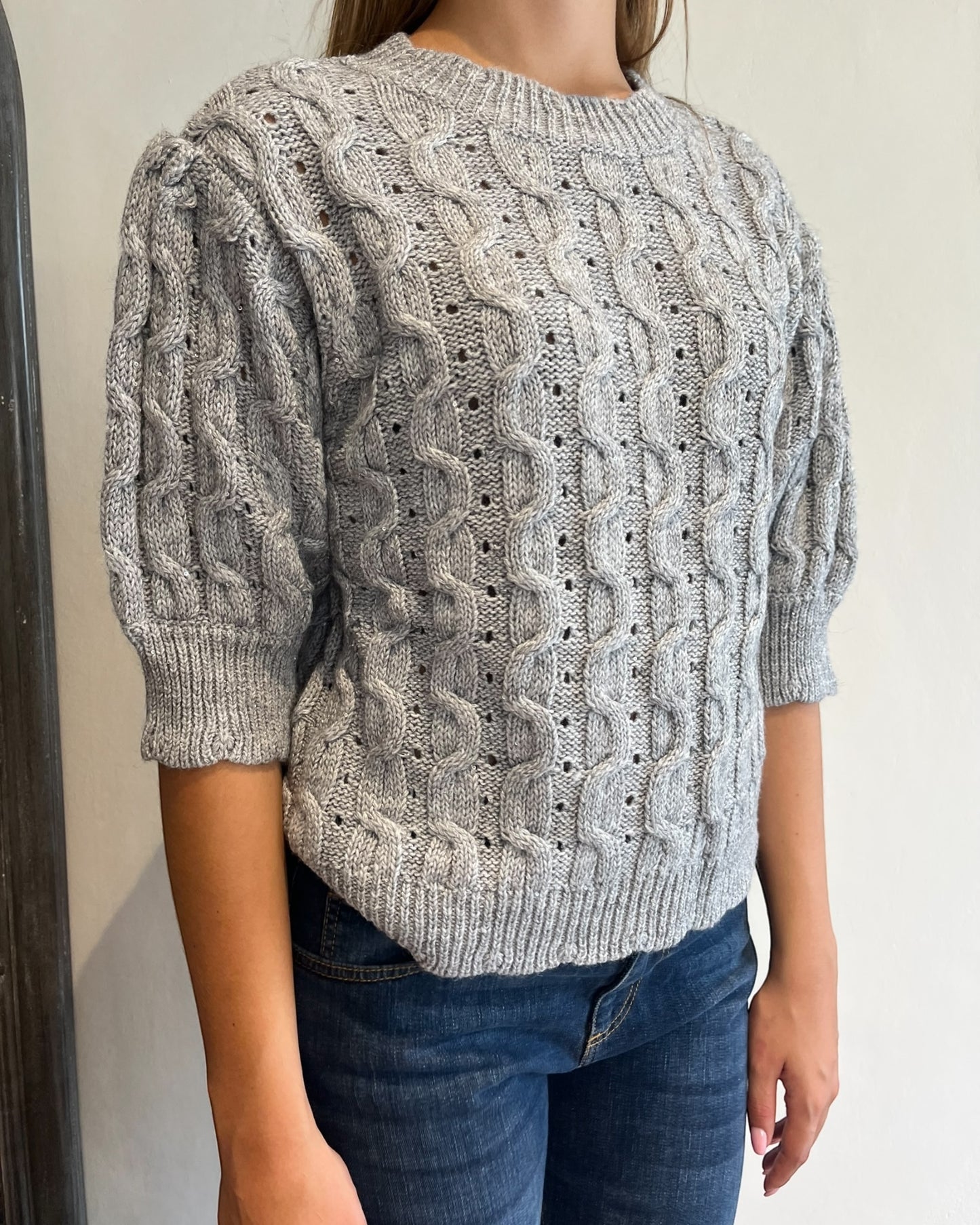 Maglia trecce lurex manica corta art. D80172 MOTEL