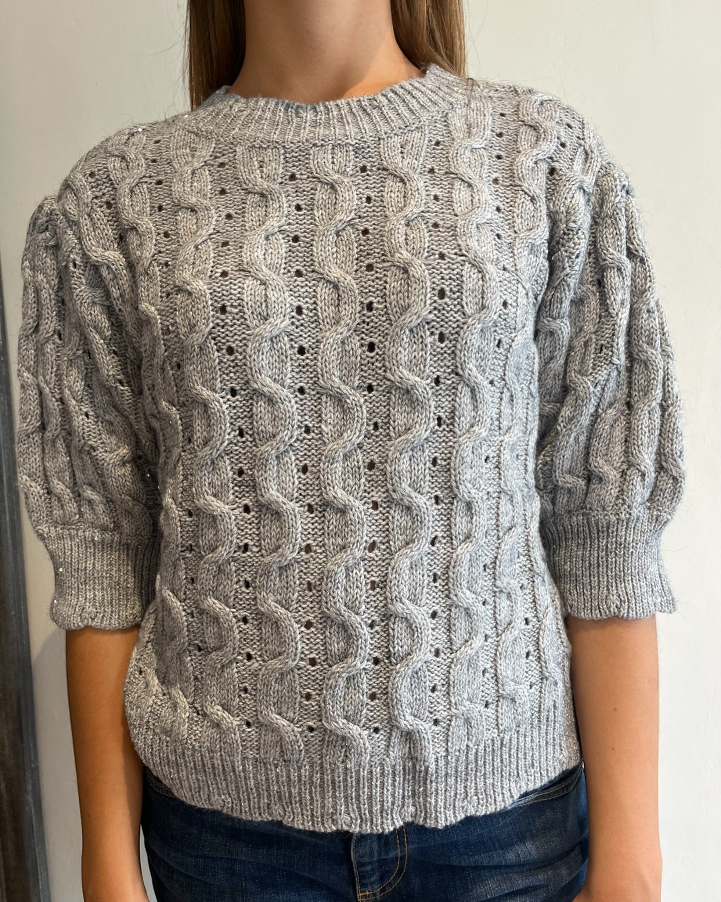 Maglia trecce lurex manica corta art. D80172 MOTEL